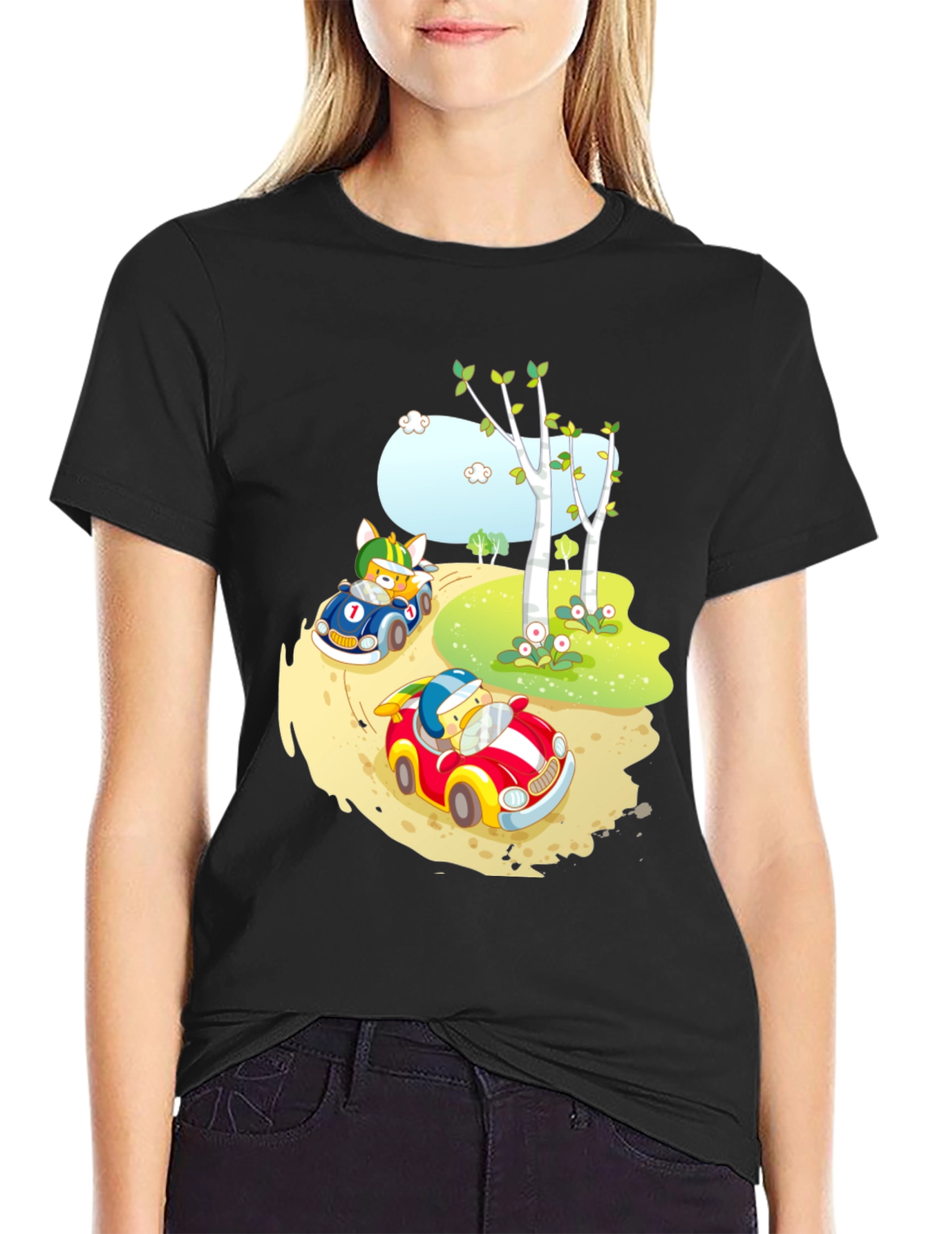 Cartoon Race Car T-Shirt