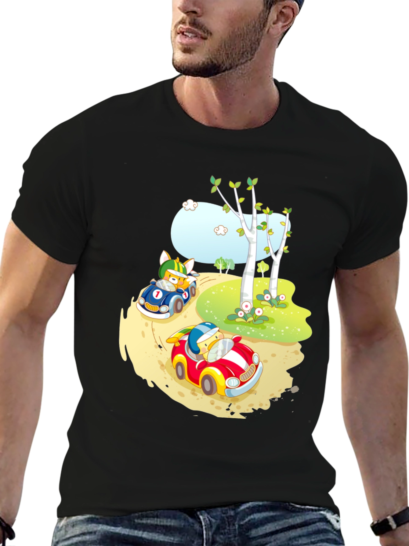 Cartoon Race Car T-Shirt