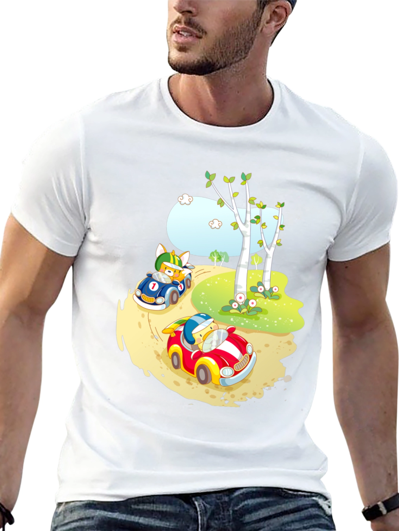 Cartoon Race Car T-Shirt