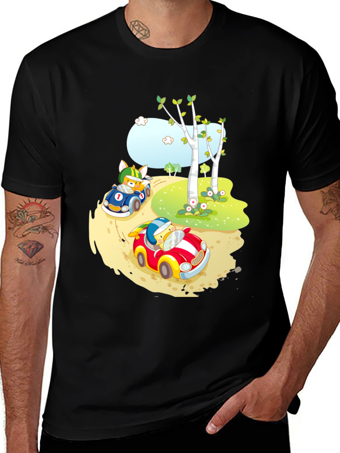Cartoon Race Car T-Shirt