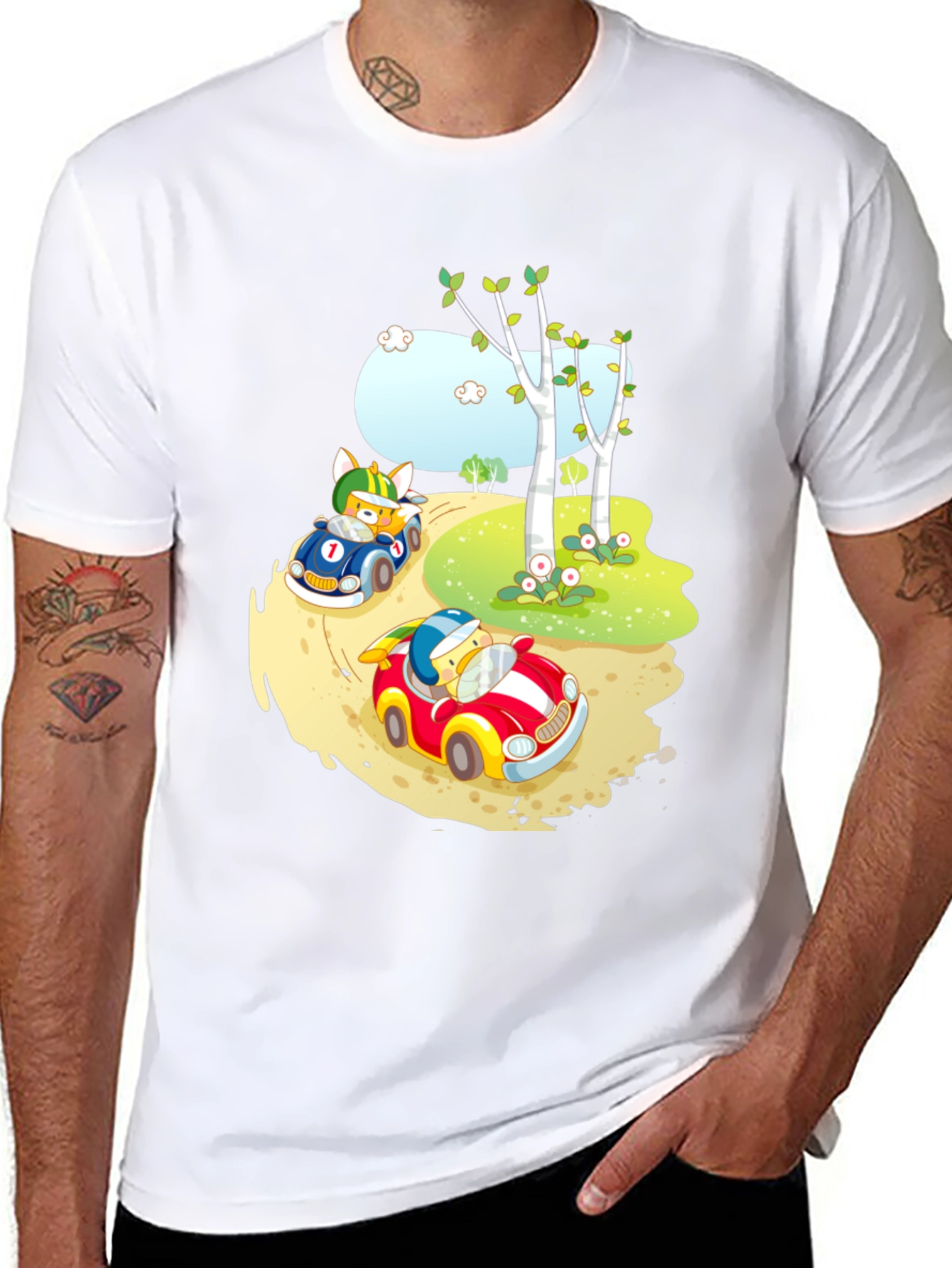 Cartoon Race Car T-Shirt