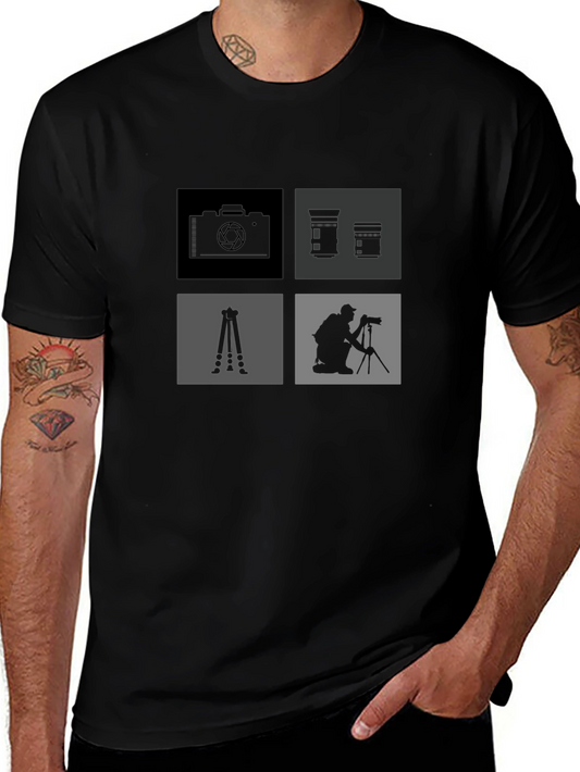 Photographer Design T-Shirt - Camera & Tripod