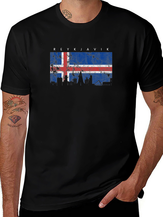 Reykjavik Iceland Flag Graphic T-Shirt