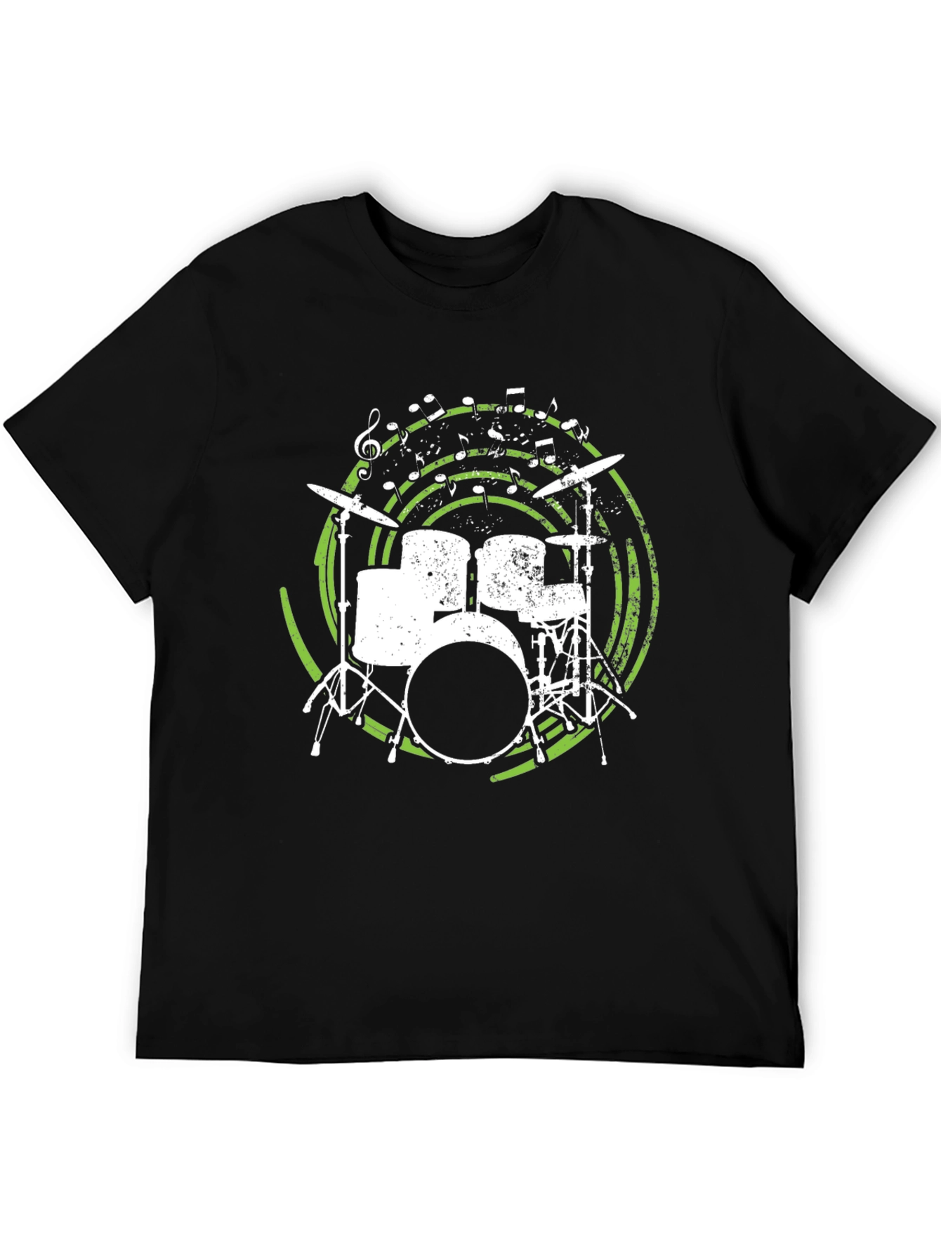 Drum Set Graphic Tee - Musicians Black T-Shirt