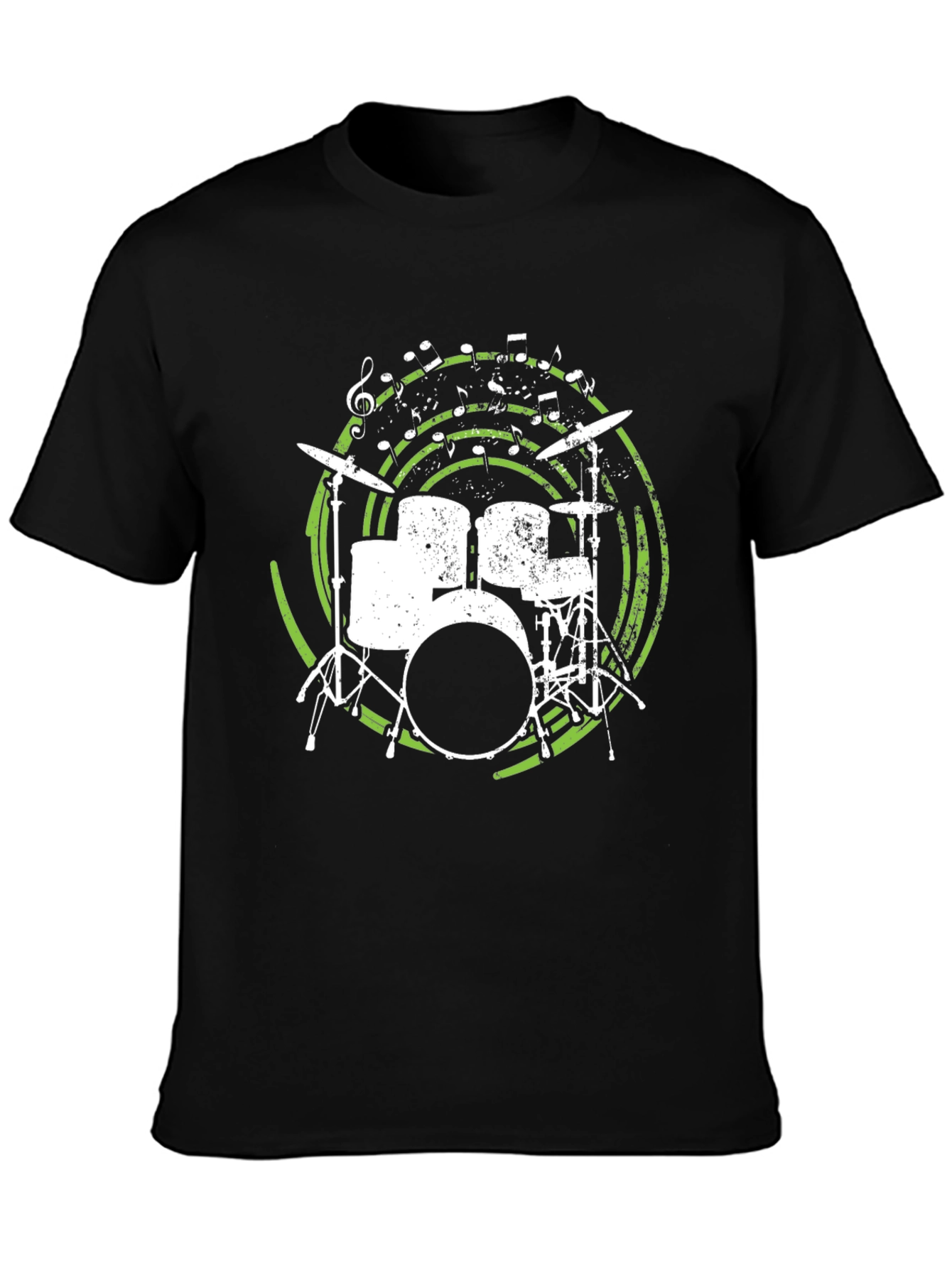 Drum Set Graphic Tee - Musicians Black T-Shirt