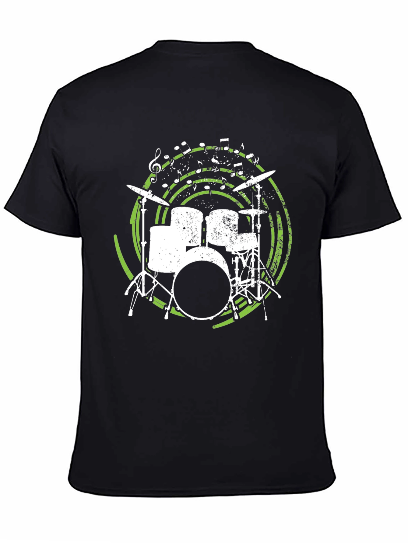 Drum Set Graphic Tee - Musicians Black T-Shirt