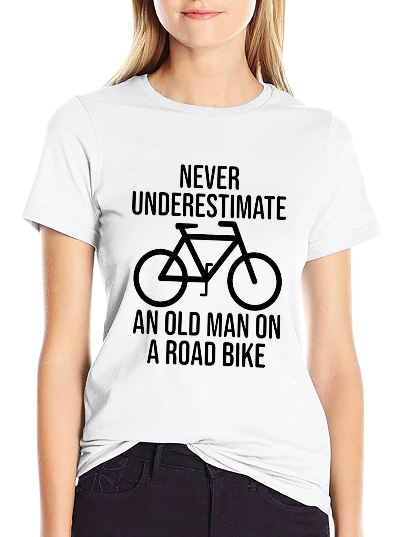 Never Underestimate Old Man on Road Bike T-Shirt