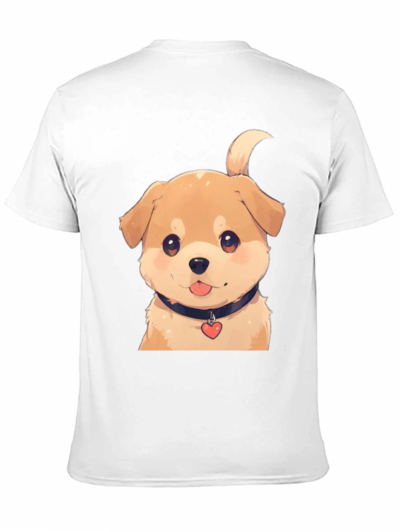 Cute Puppy Graphic Tee - Black Cotton Blend