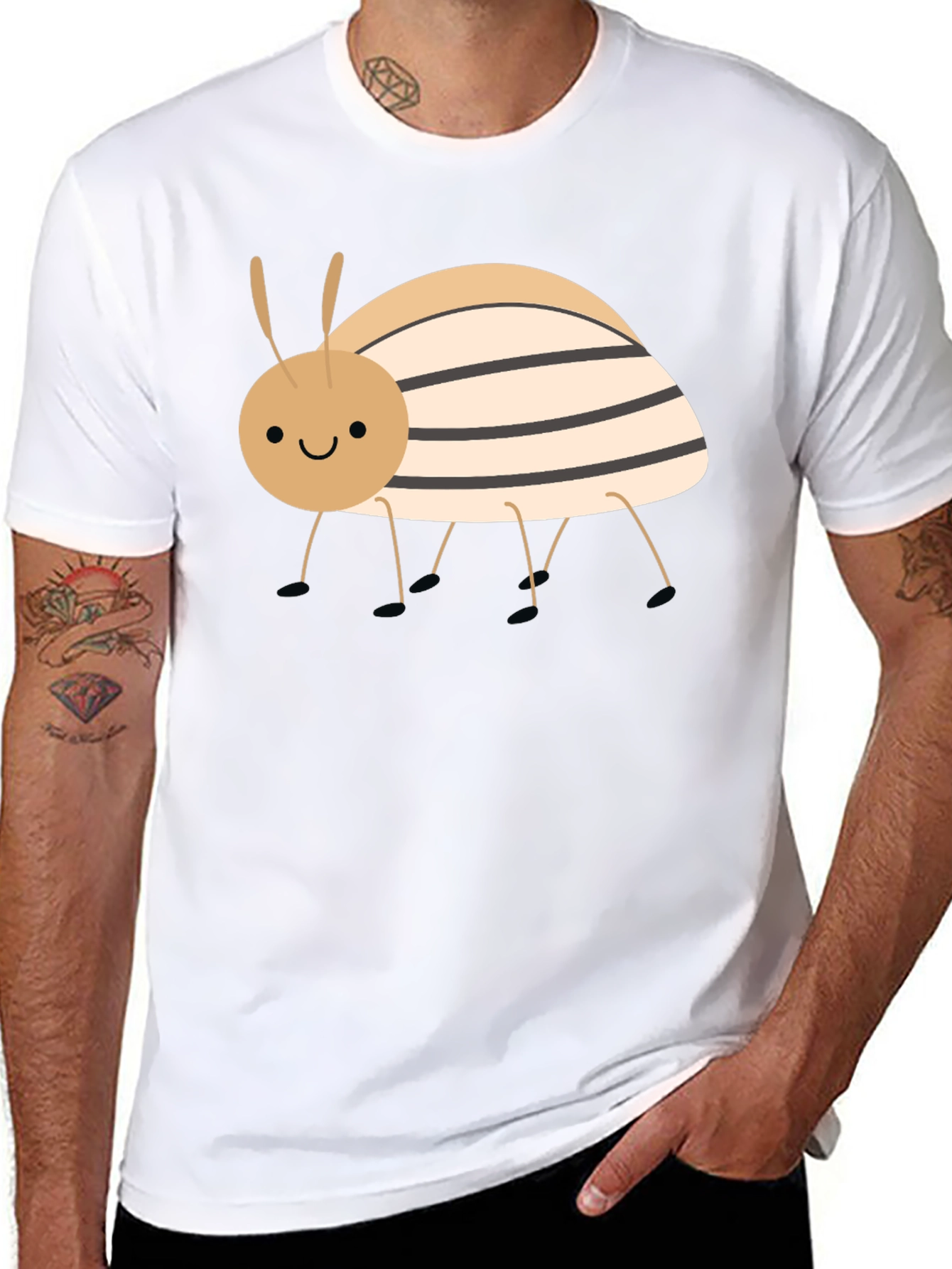 Cute Bug Graphic T-Shirt - Unisex Black Tee