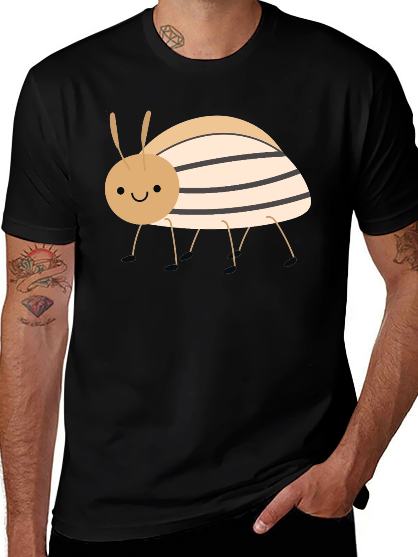 Cute Bug Graphic T-Shirt - Unisex Black Tee