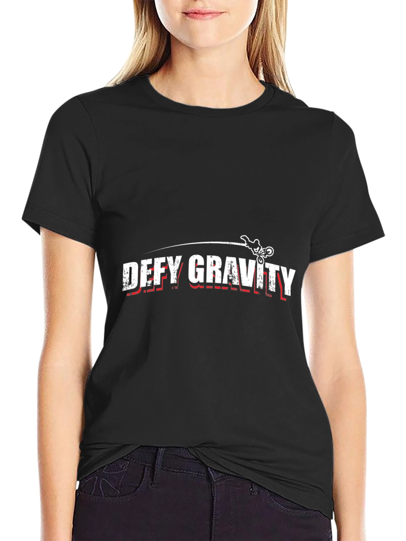 Defy Gravity Black T-Shirt - Motocross Design