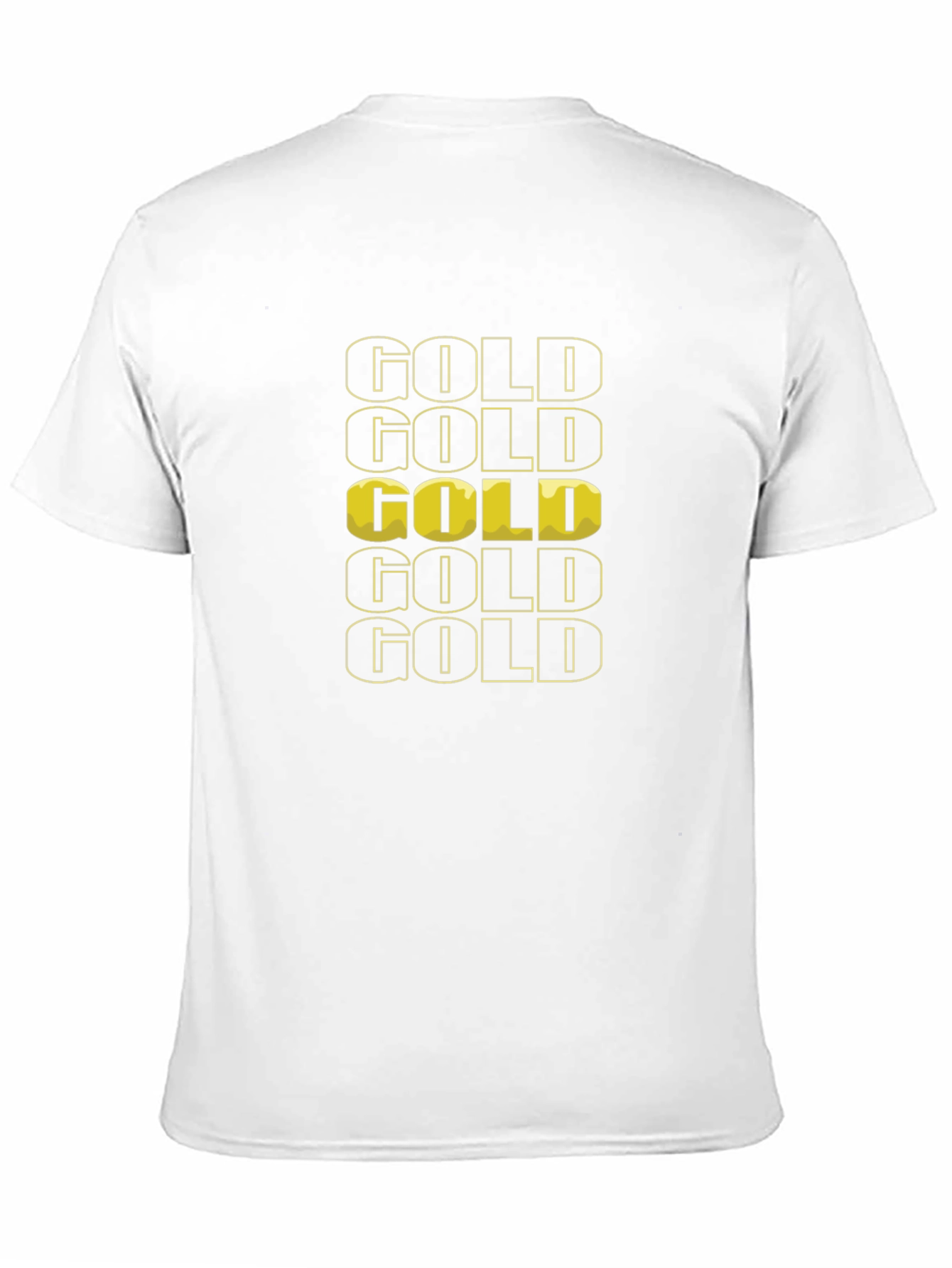 Gold Graphic Print Black T-Shirt