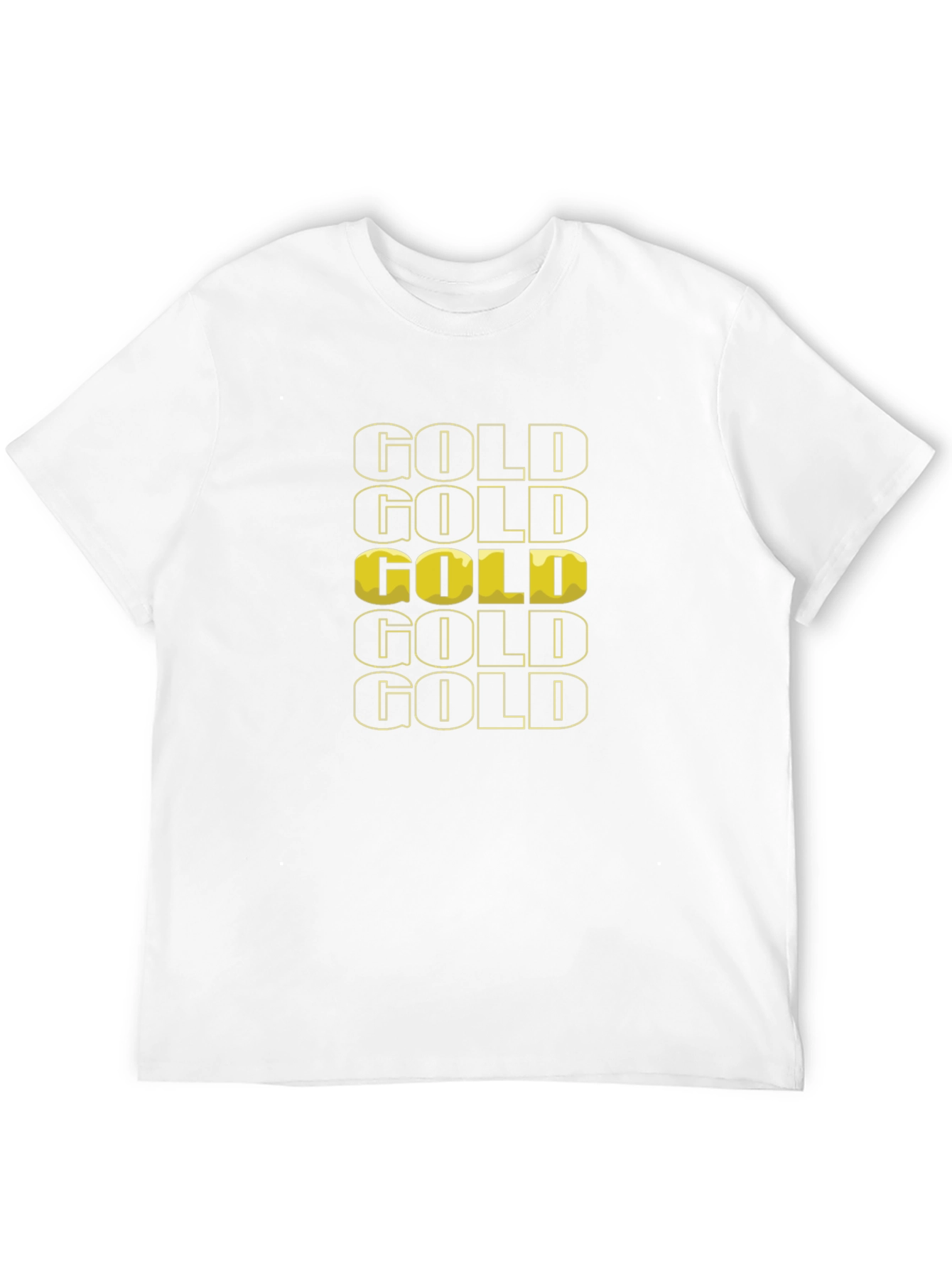 Gold Graphic Print Black T-Shirt
