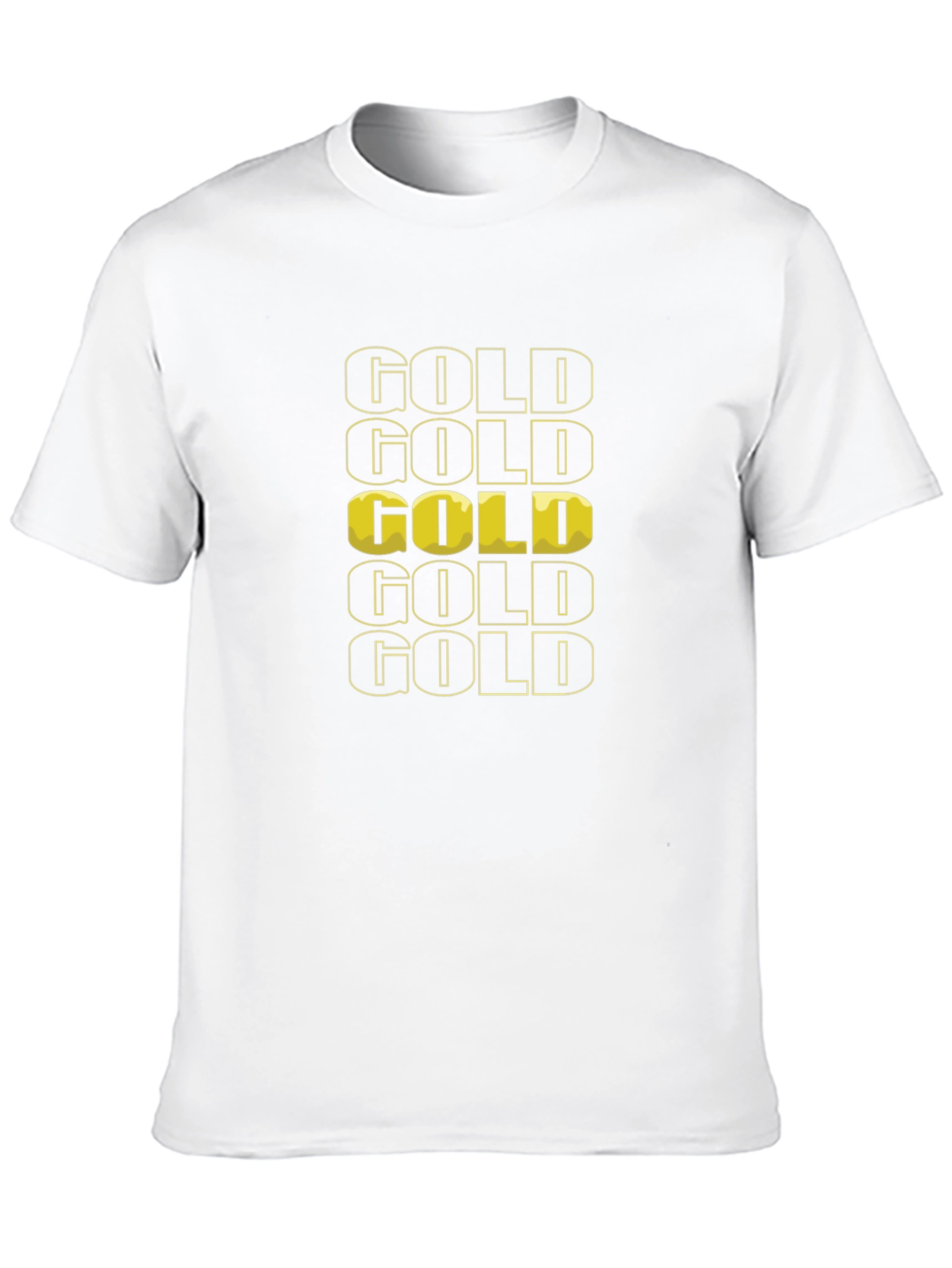 Gold Graphic Print Black T-Shirt
