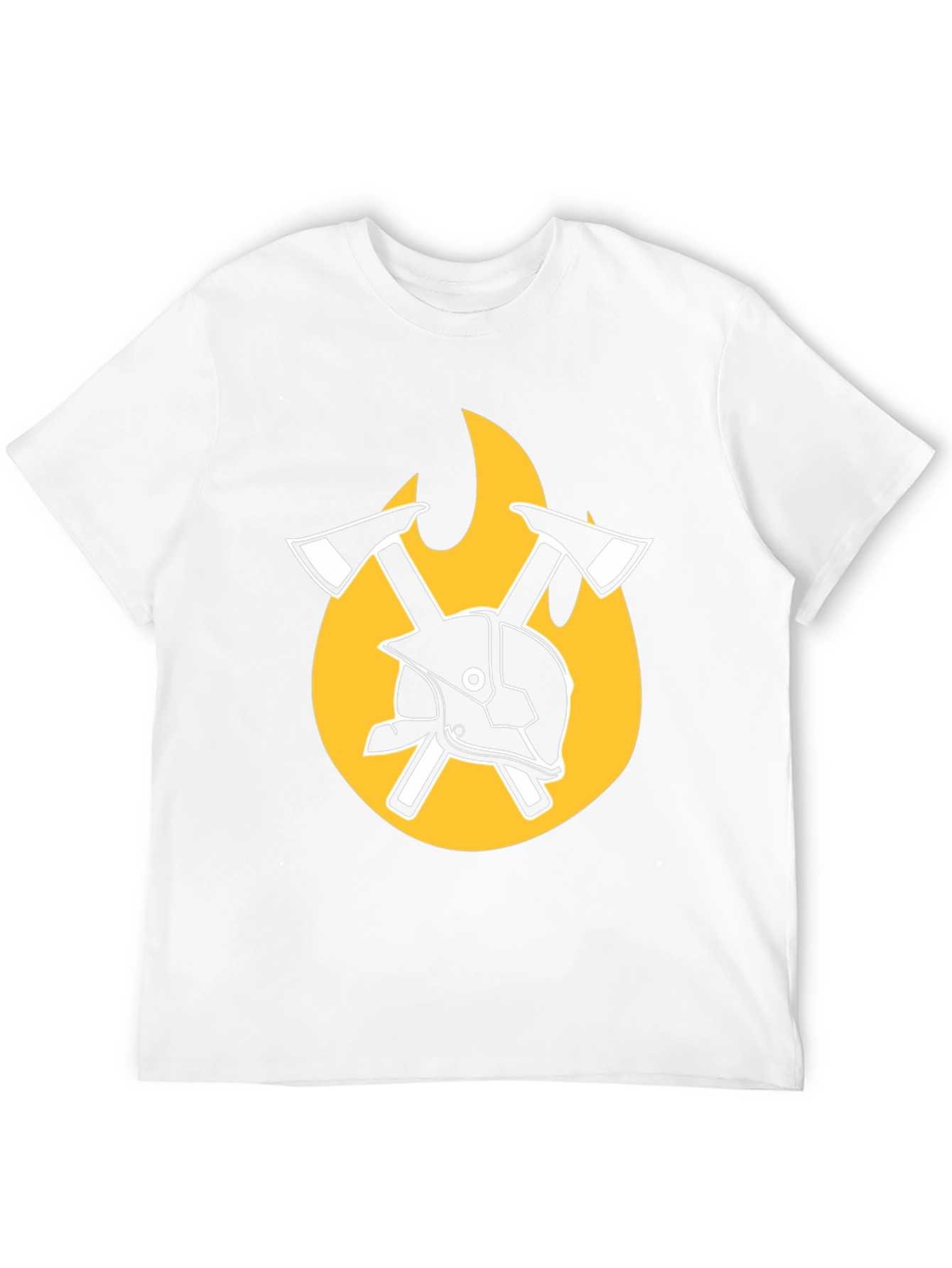 Firefighter Axe & Helmet Graphic Tee - Black