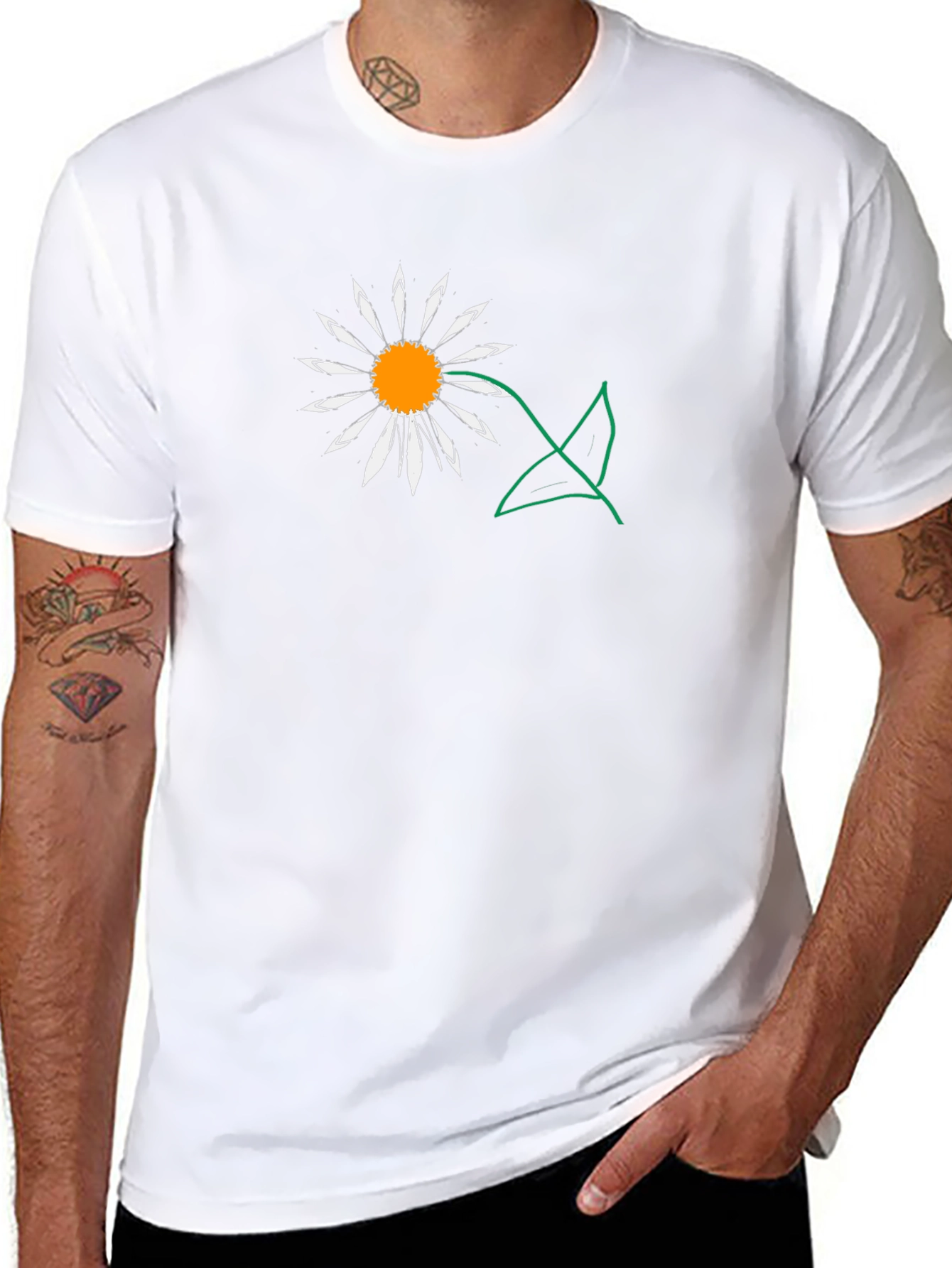 Daisy Graphic Tee - Black Casual T-Shirt