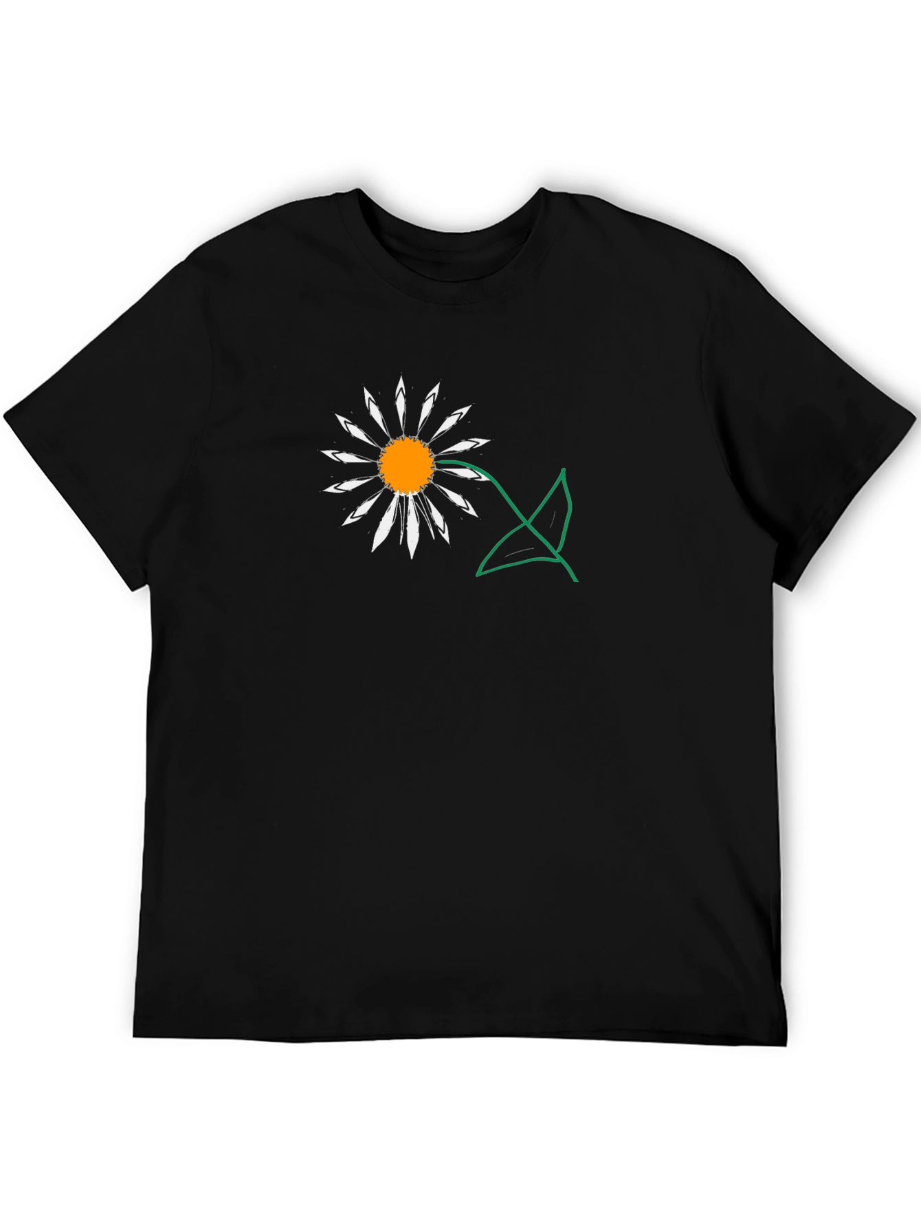 Daisy Graphic Tee - Black Casual T-Shirt