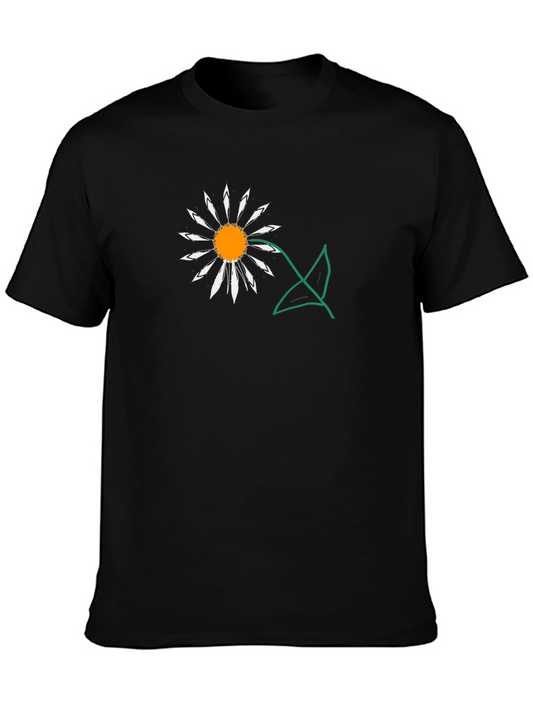 Daisy Graphic Tee - Black Casual T-Shirt