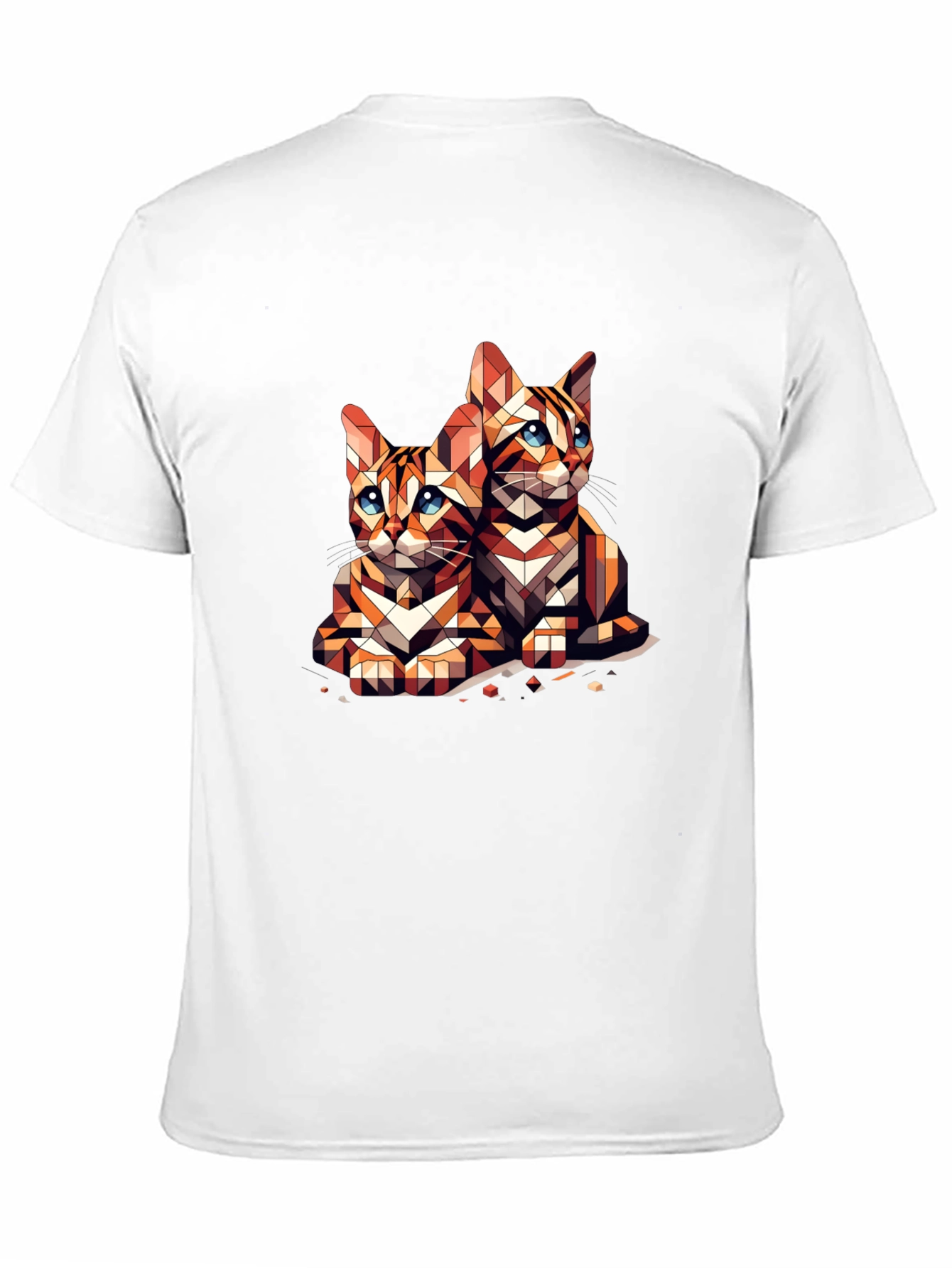 Geometric Cat Lover T-Shirt - Abstract Art Tee
