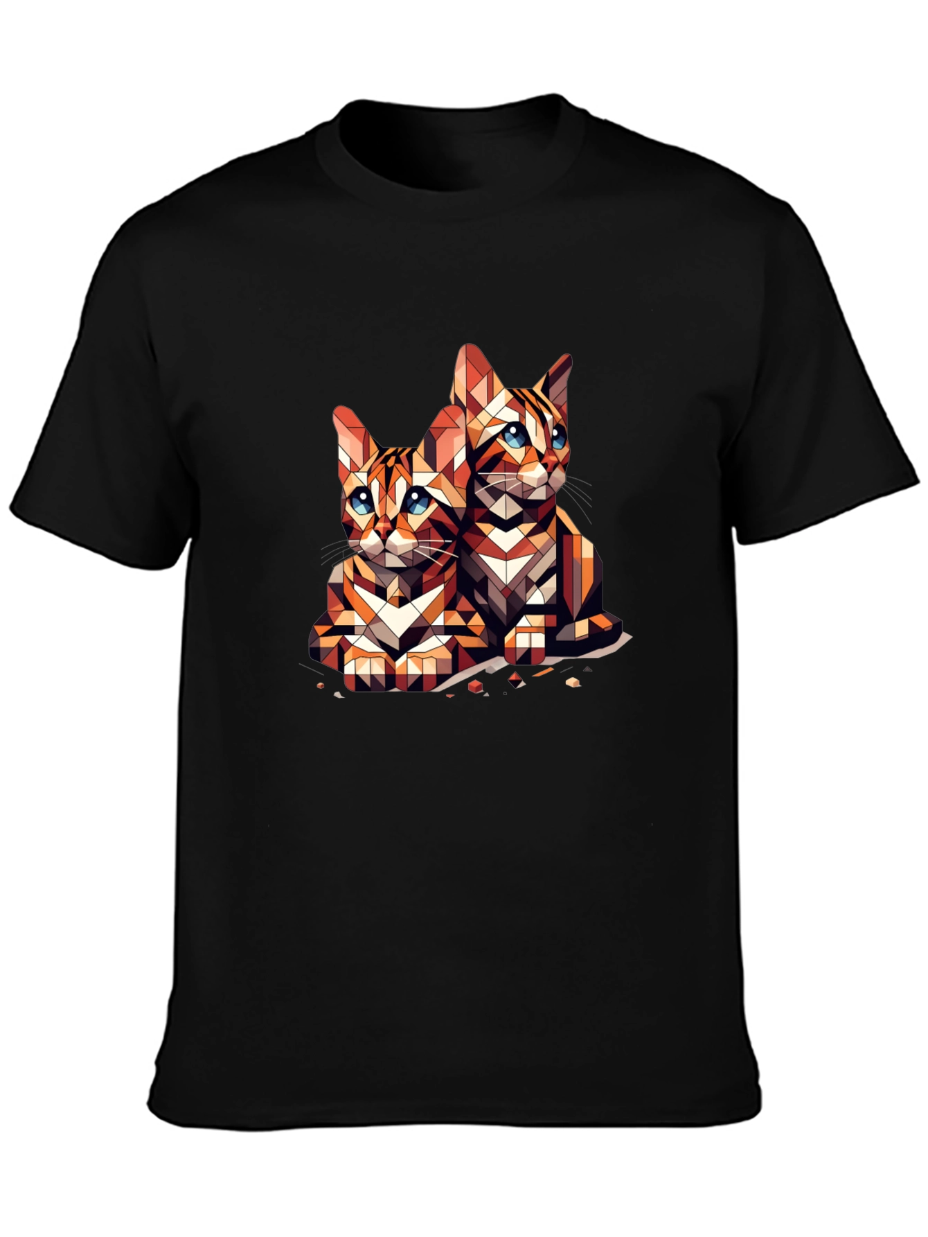 Geometric Cat Lover T-Shirt - Abstract Art Tee