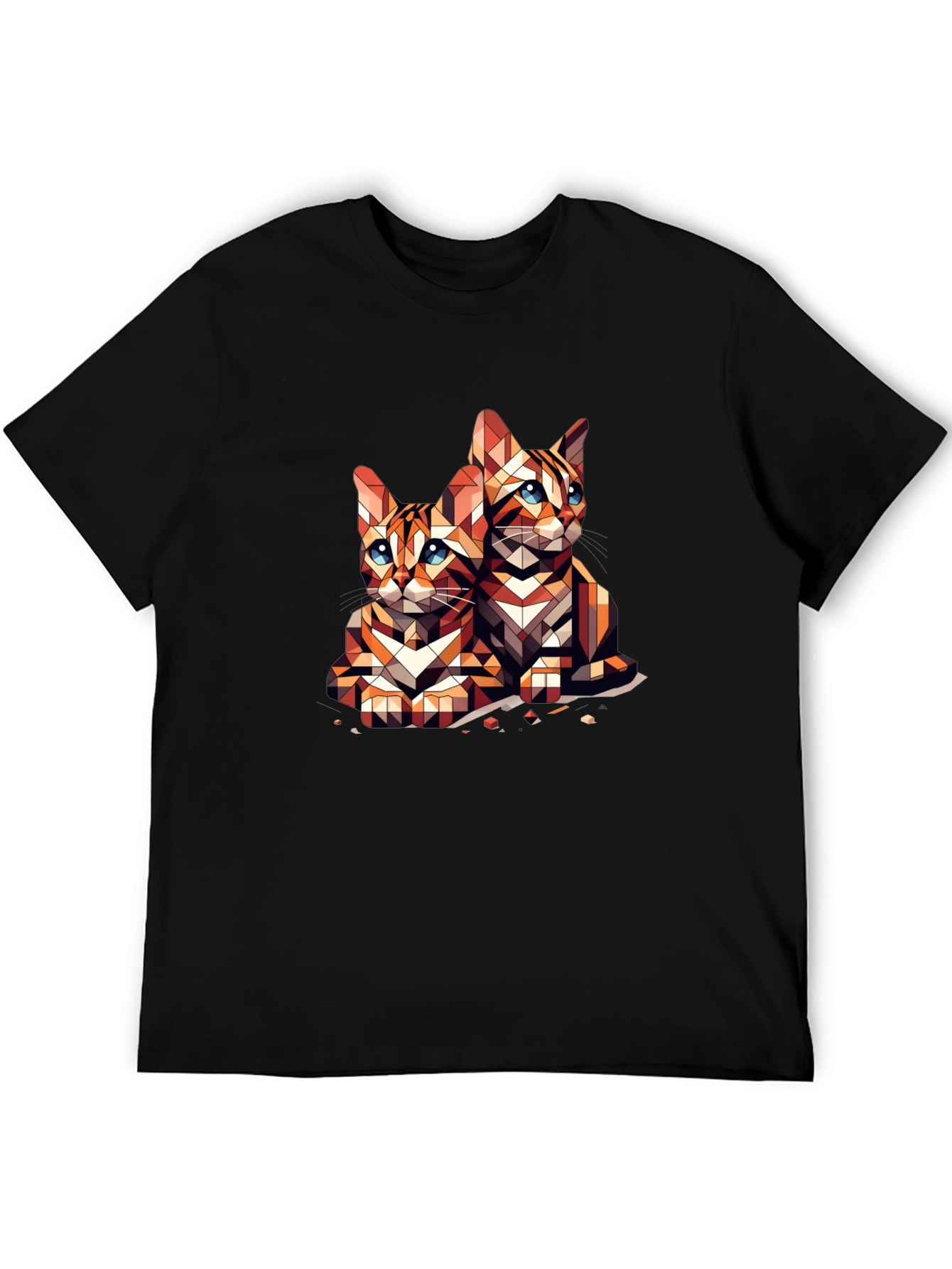 Geometric Cat Lover T-Shirt - Abstract Art Tee