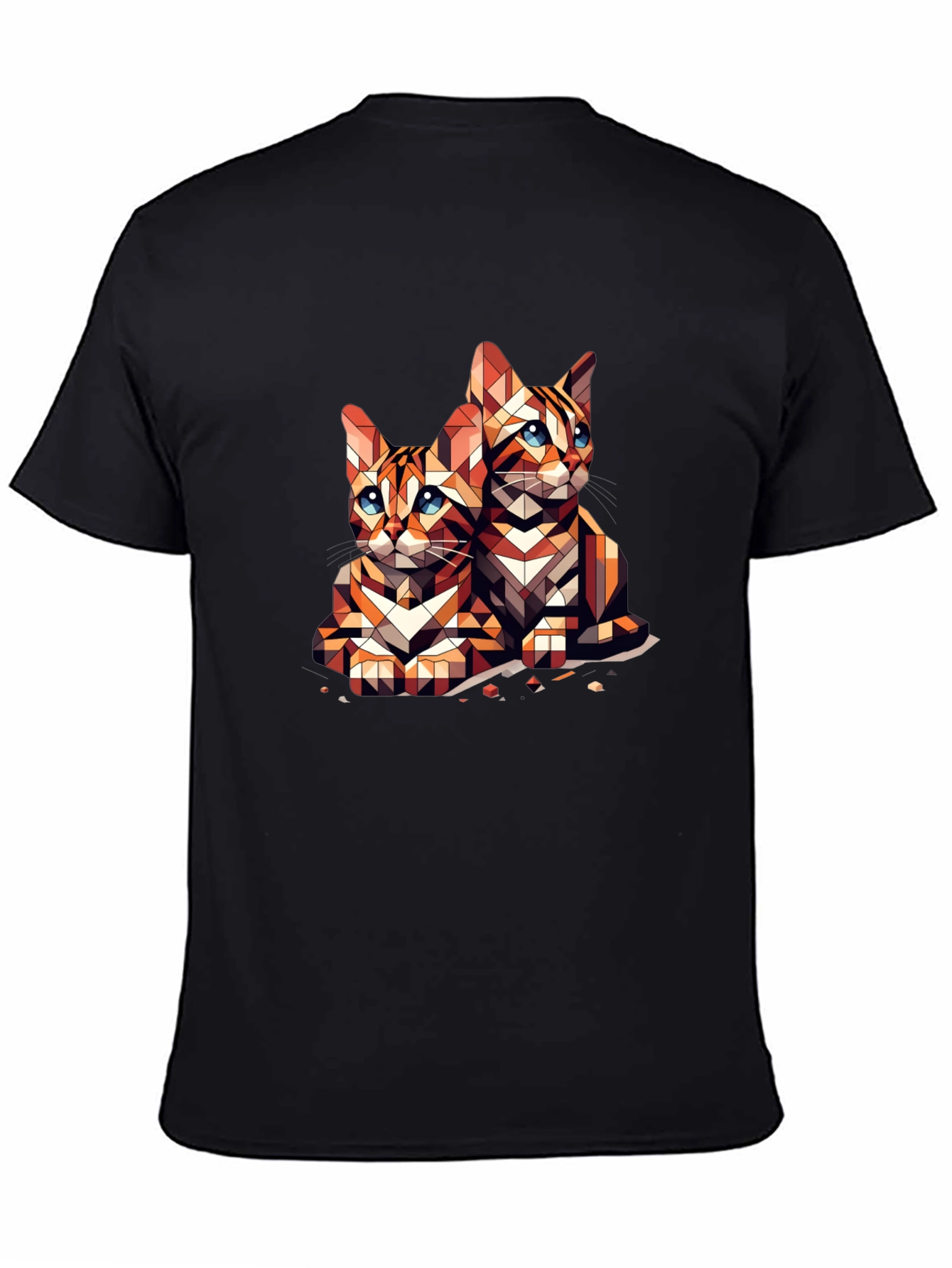 Geometric Cat Lover T-Shirt - Abstract Art Tee