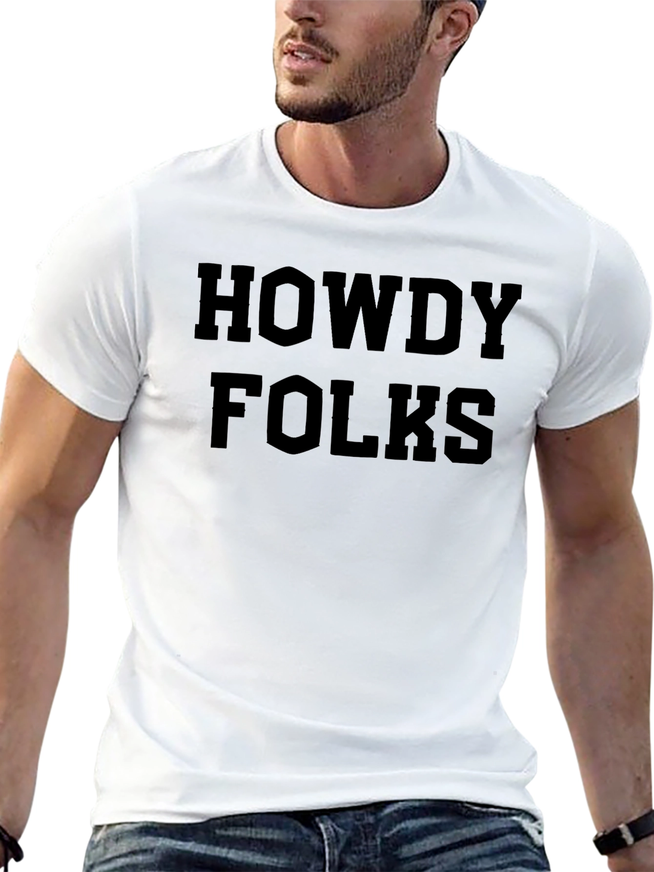 Howdy Folks Black T-Shirt - Western Style