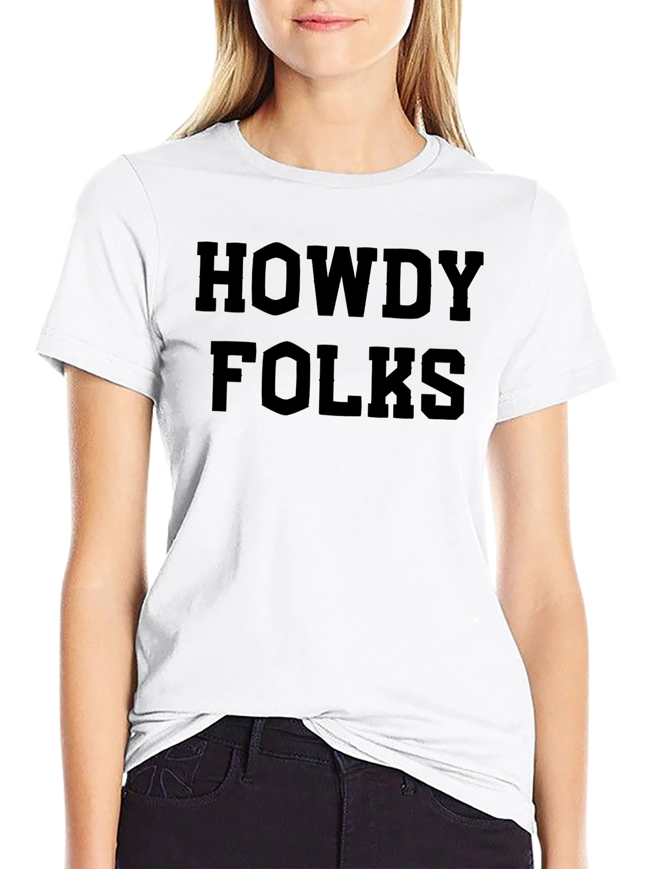 Howdy Folks Black T-Shirt - Western Style