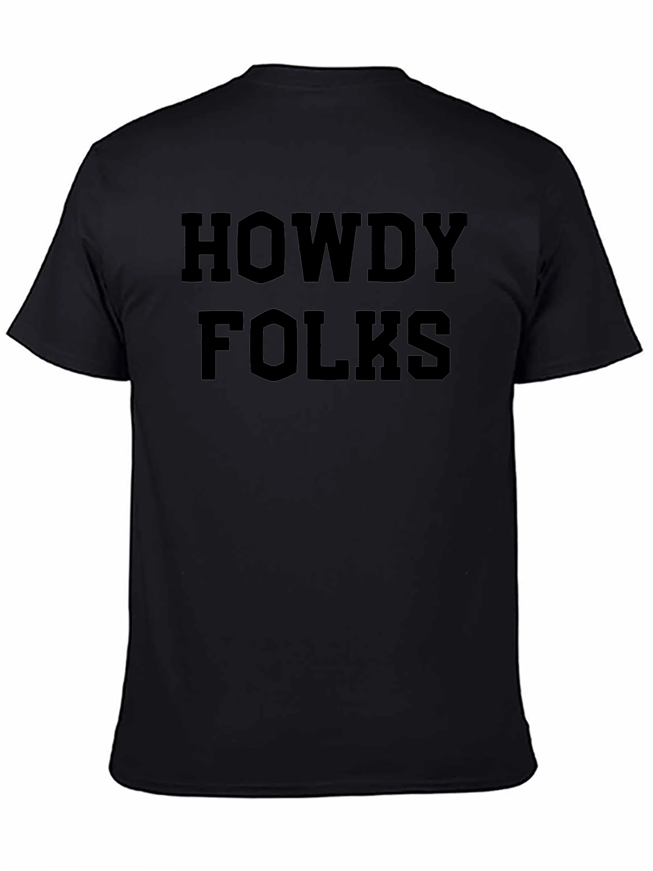 Howdy Folks Black T-Shirt - Western Style