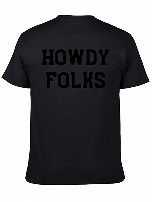Howdy Folks Black T-Shirt - Western Style