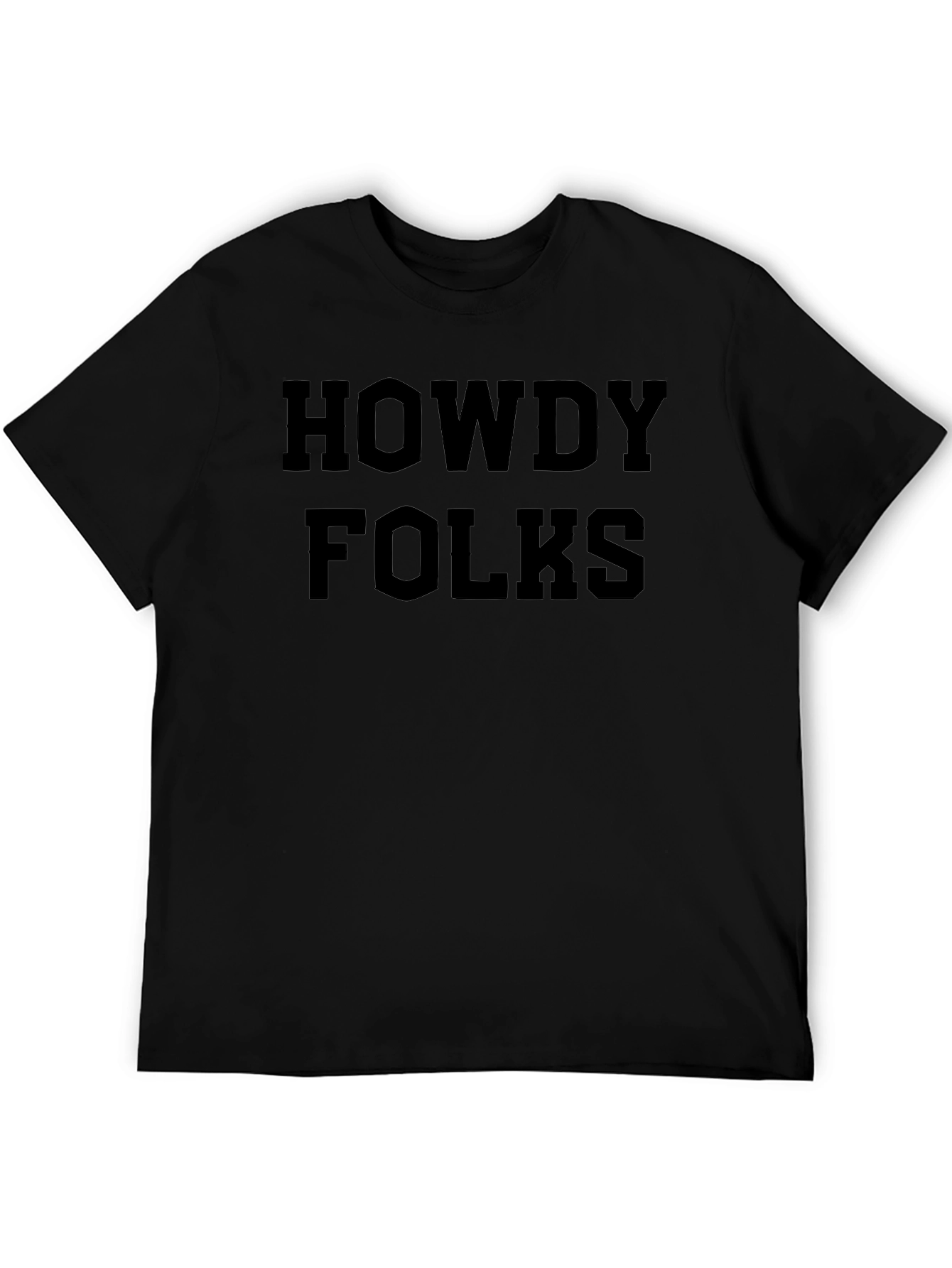Howdy Folks Black T-Shirt - Western Style