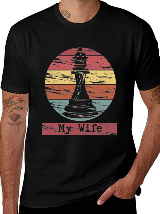 My Wife Chess Piece Graphic Tee - Retro Style
