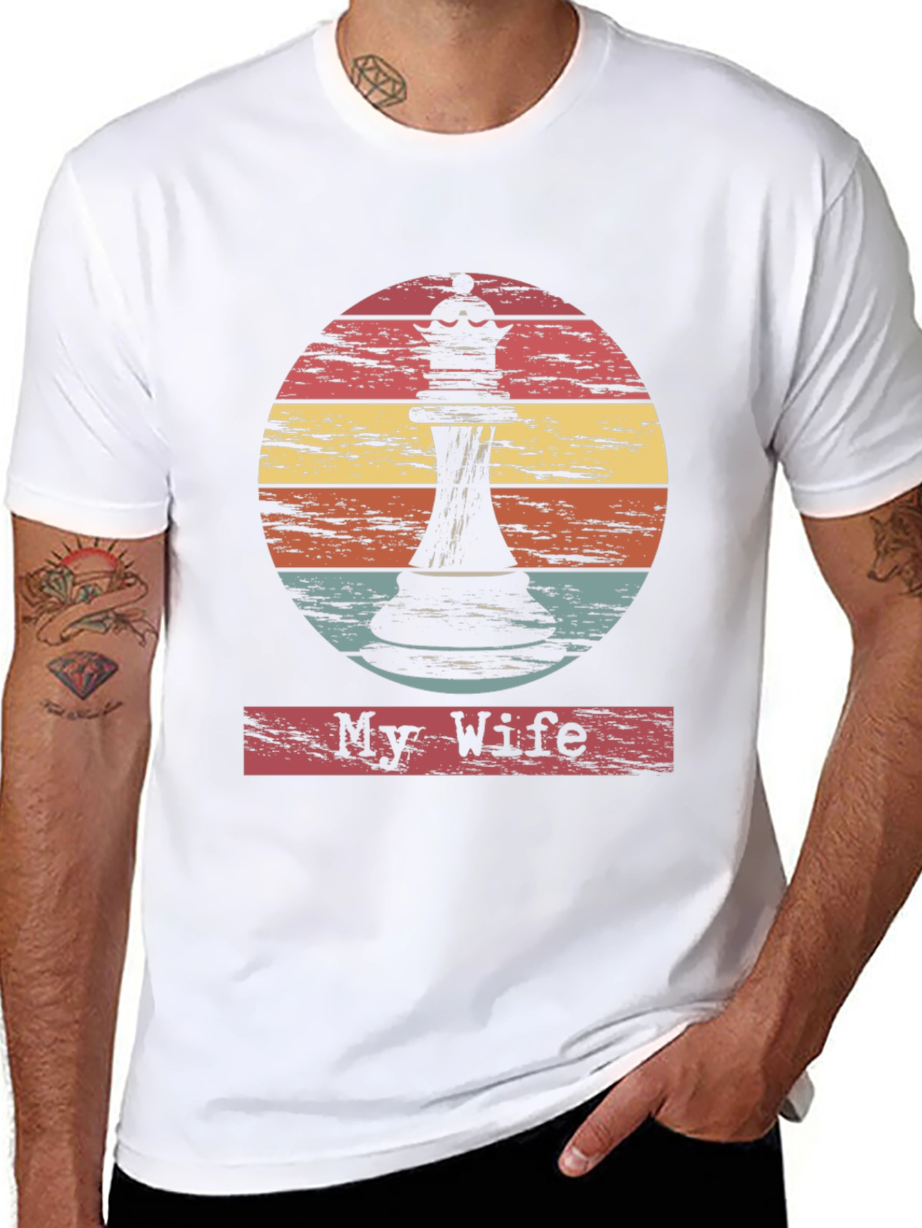 My Wife Chess Piece Graphic Tee - Retro Style