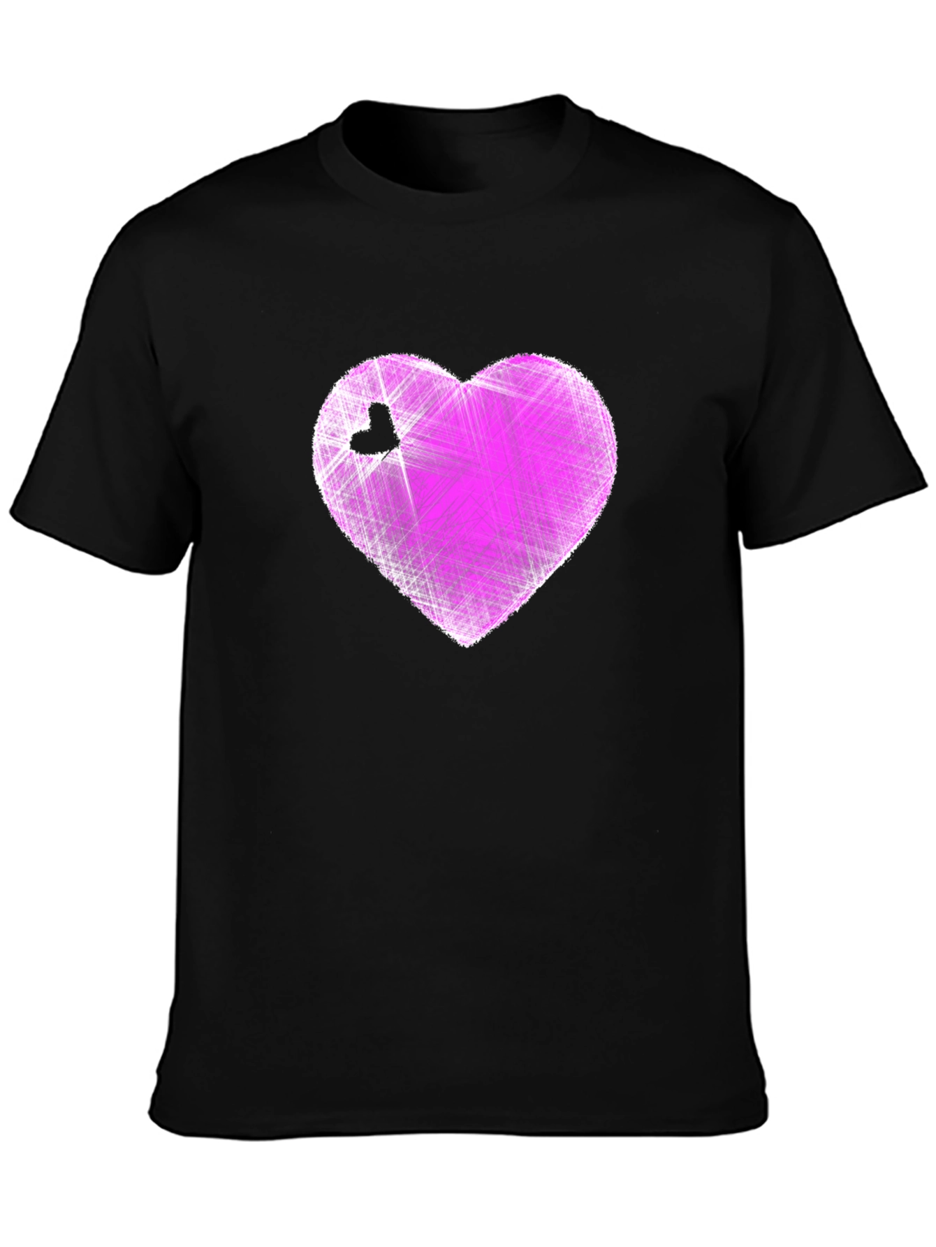 Heart Graphic Black T-Shirt - Modern Casual Tee