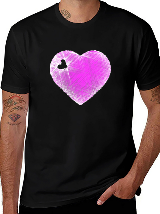 Heart Graphic Black T-Shirt - Modern Casual Tee
