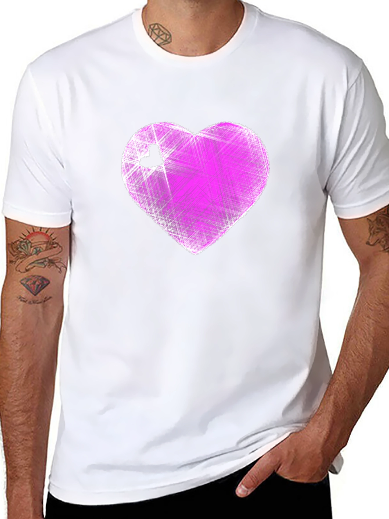 Heart Graphic Black T-Shirt - Modern Casual Tee
