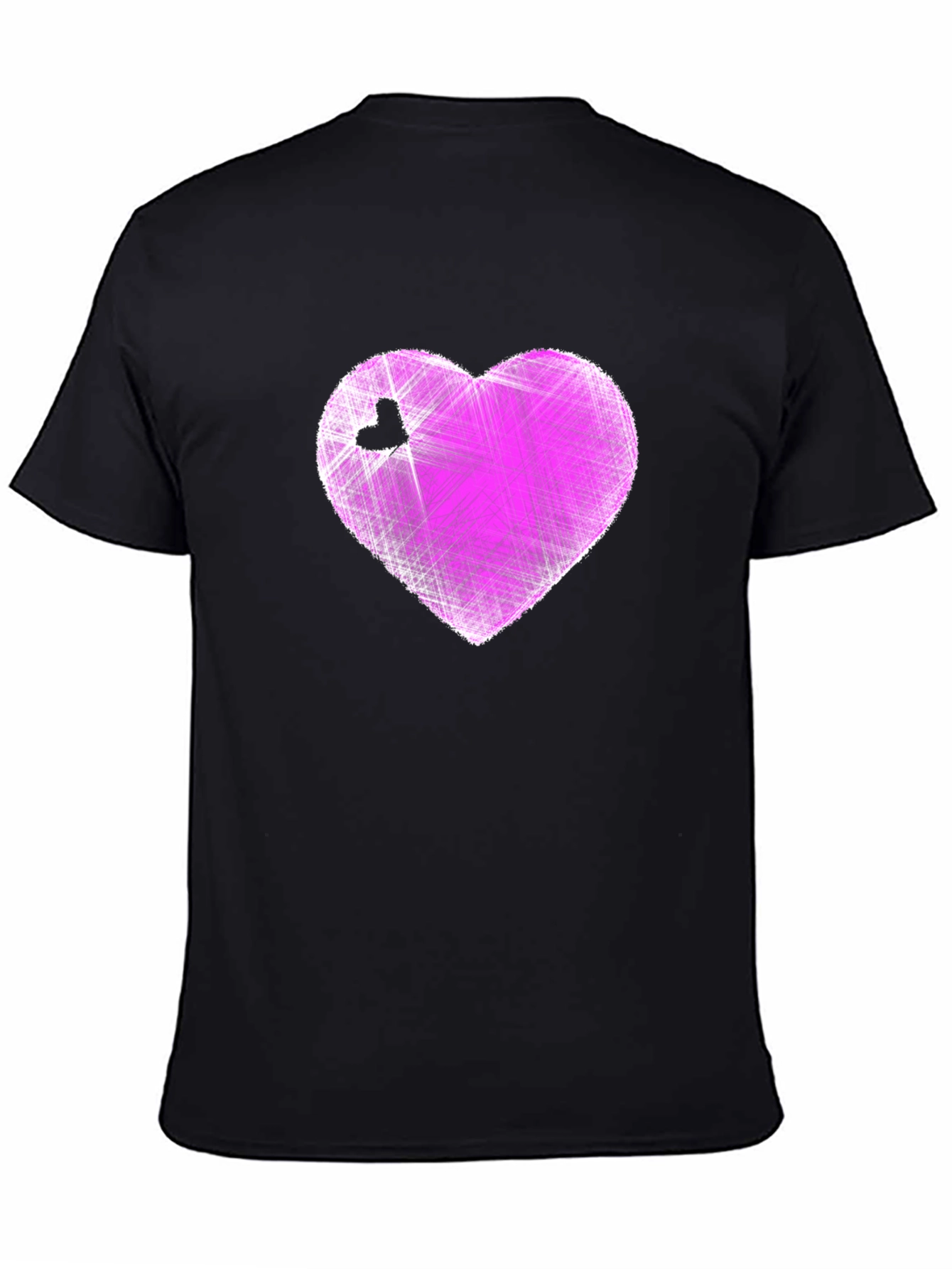 Heart Graphic Black T-Shirt - Modern Casual Tee