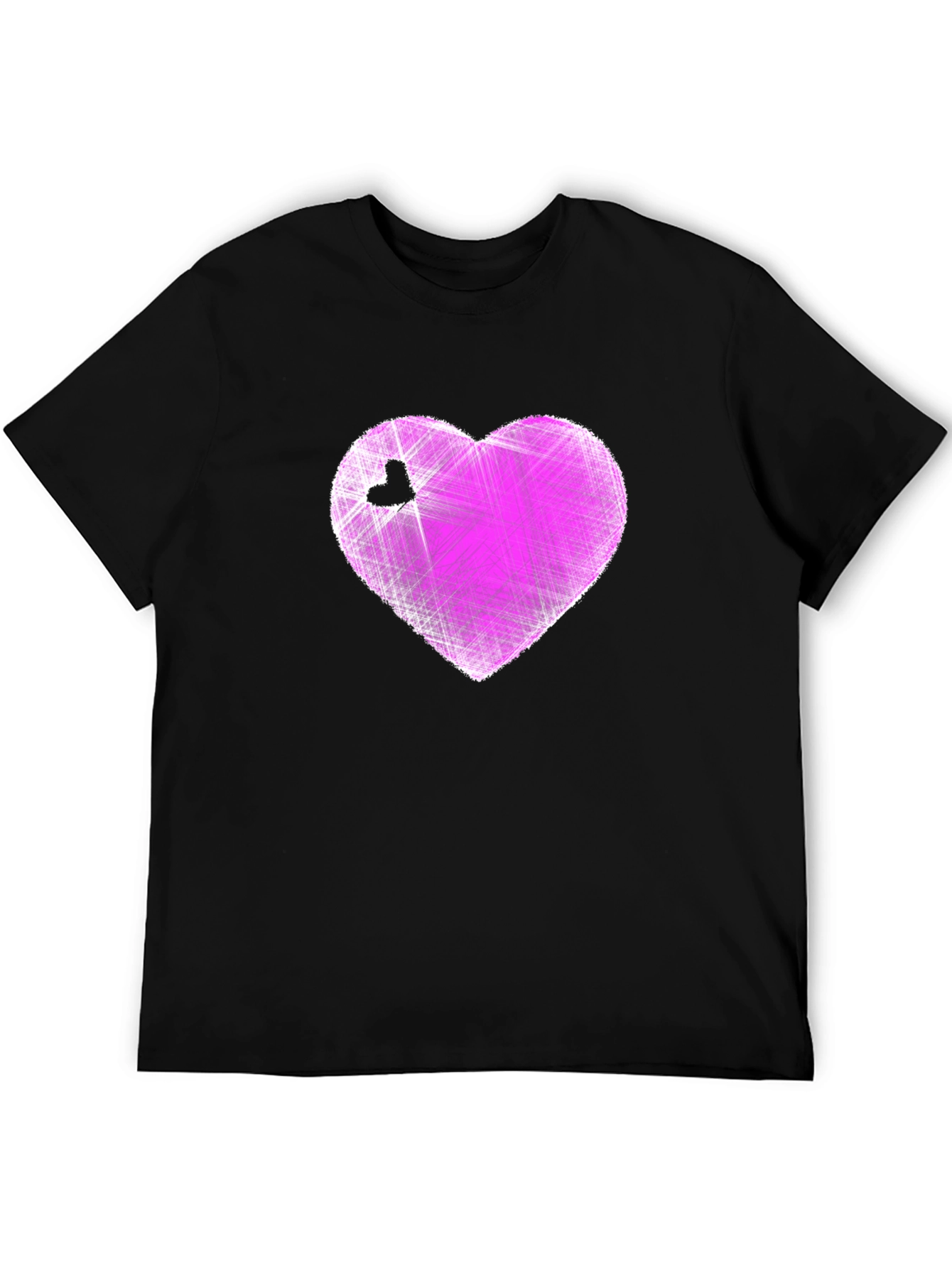 Heart Graphic Black T-Shirt - Modern Casual Tee