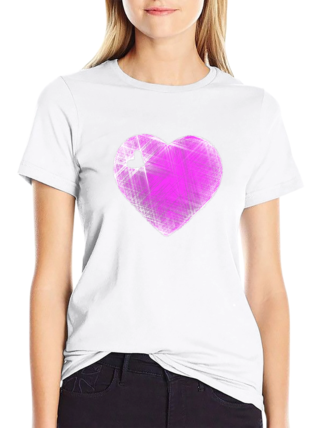 Heart Graphic Black T-Shirt - Modern Casual Tee