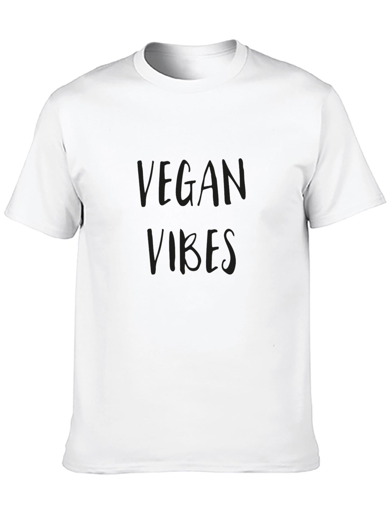 Vegan Vibes T-Shirt - Black Crew Neck Tee