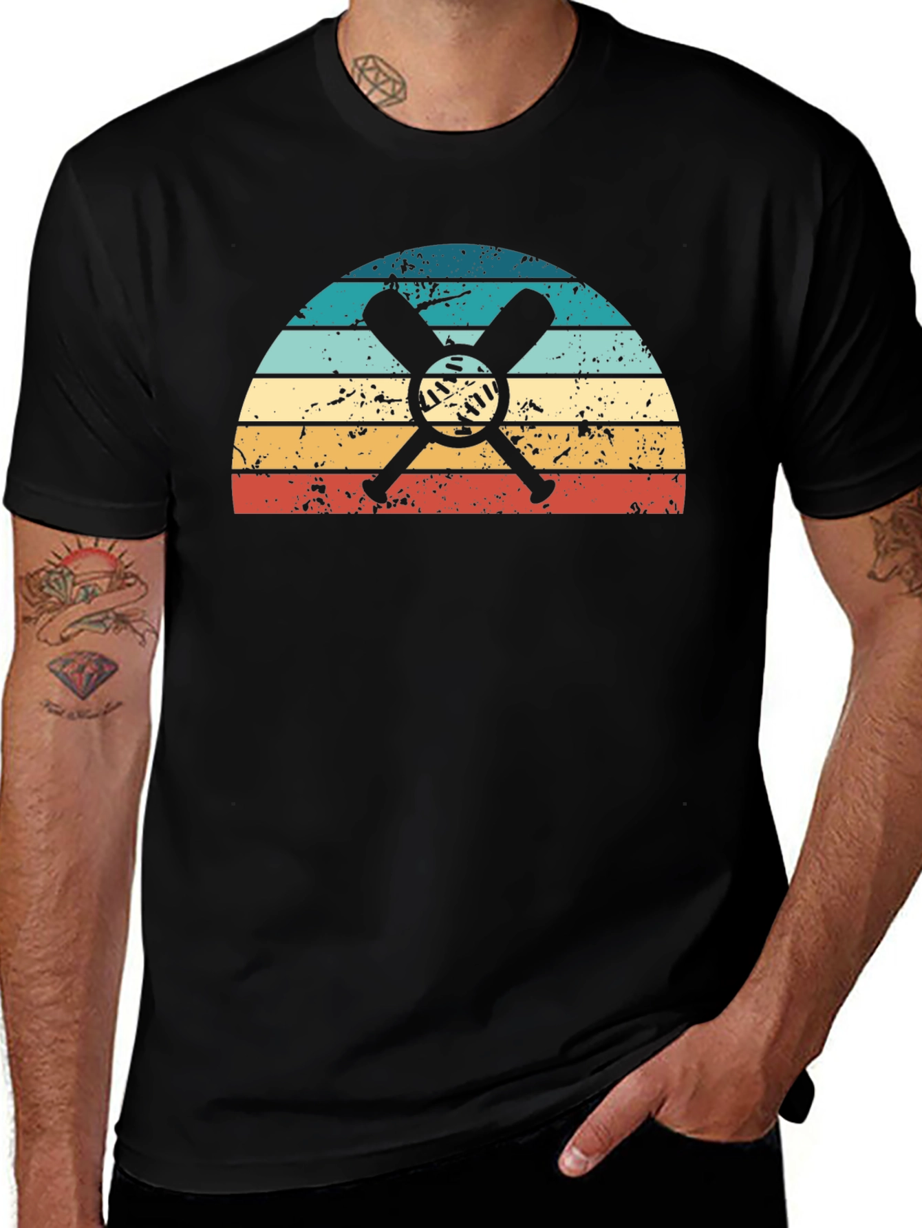 Retro Baseball Bats Graphic Tee