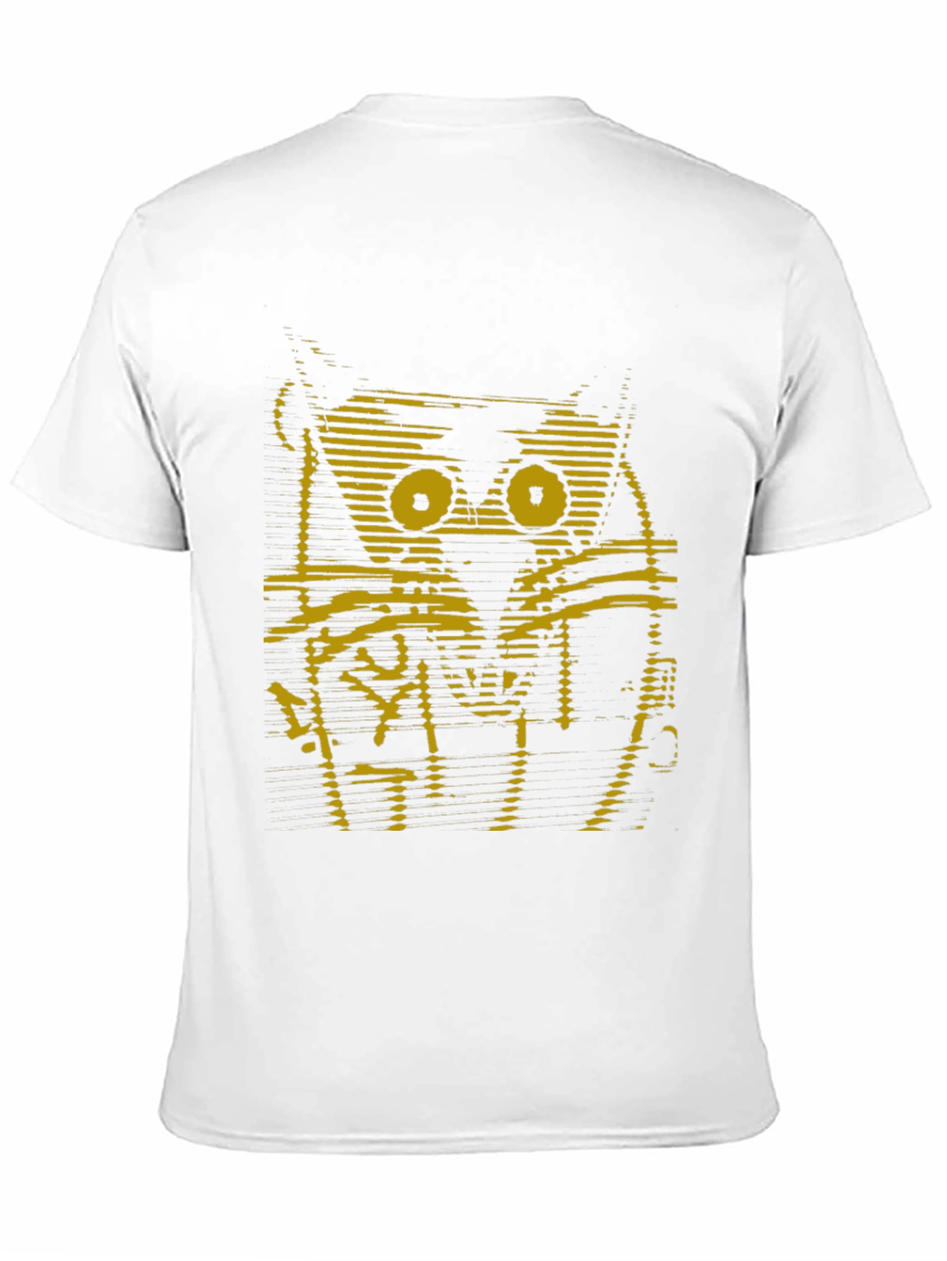 Abstract Cat Graphic Print Black T-Shirt