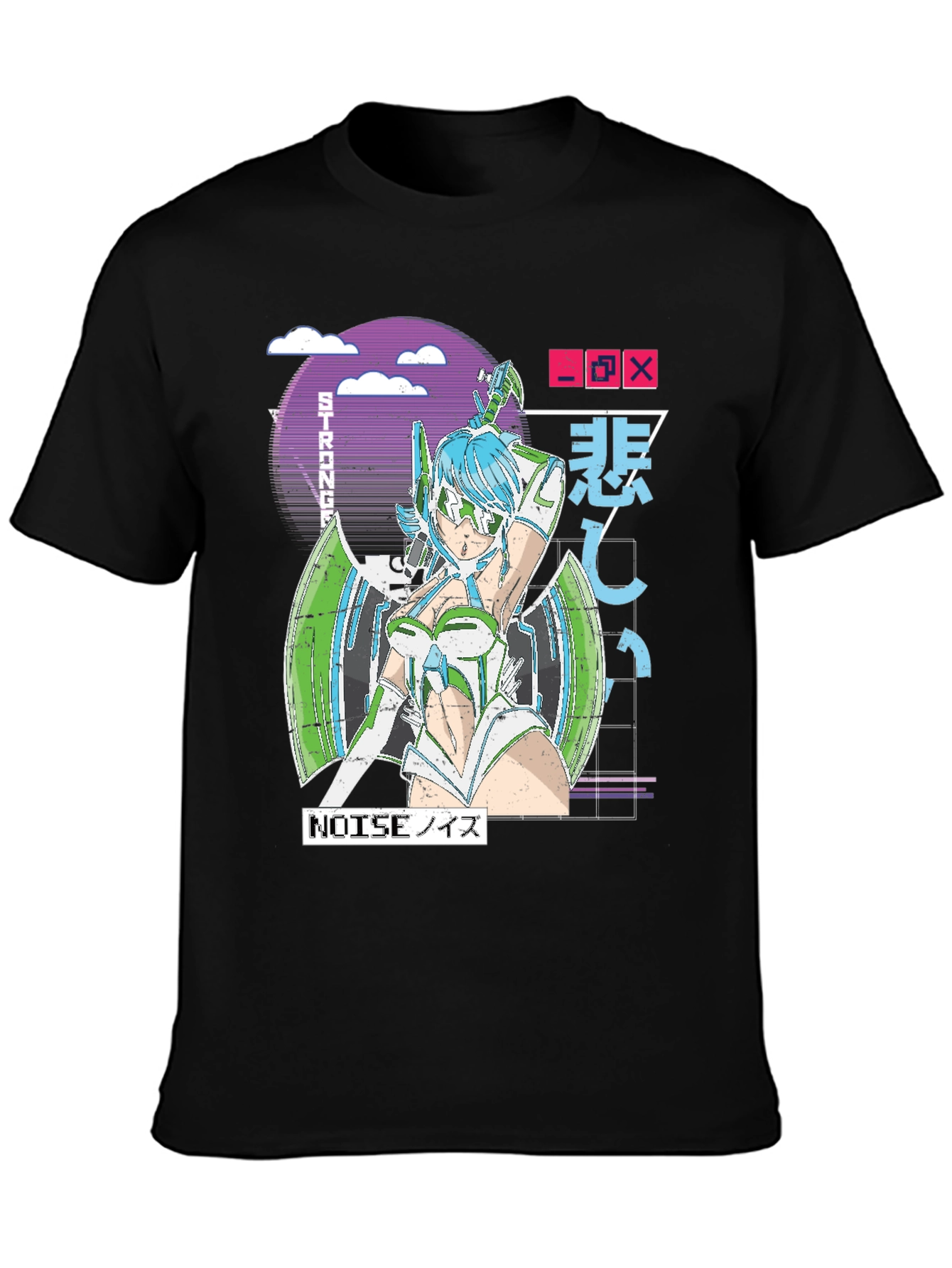 Anime Graphic T-Shirt - Futuristic Manga Design