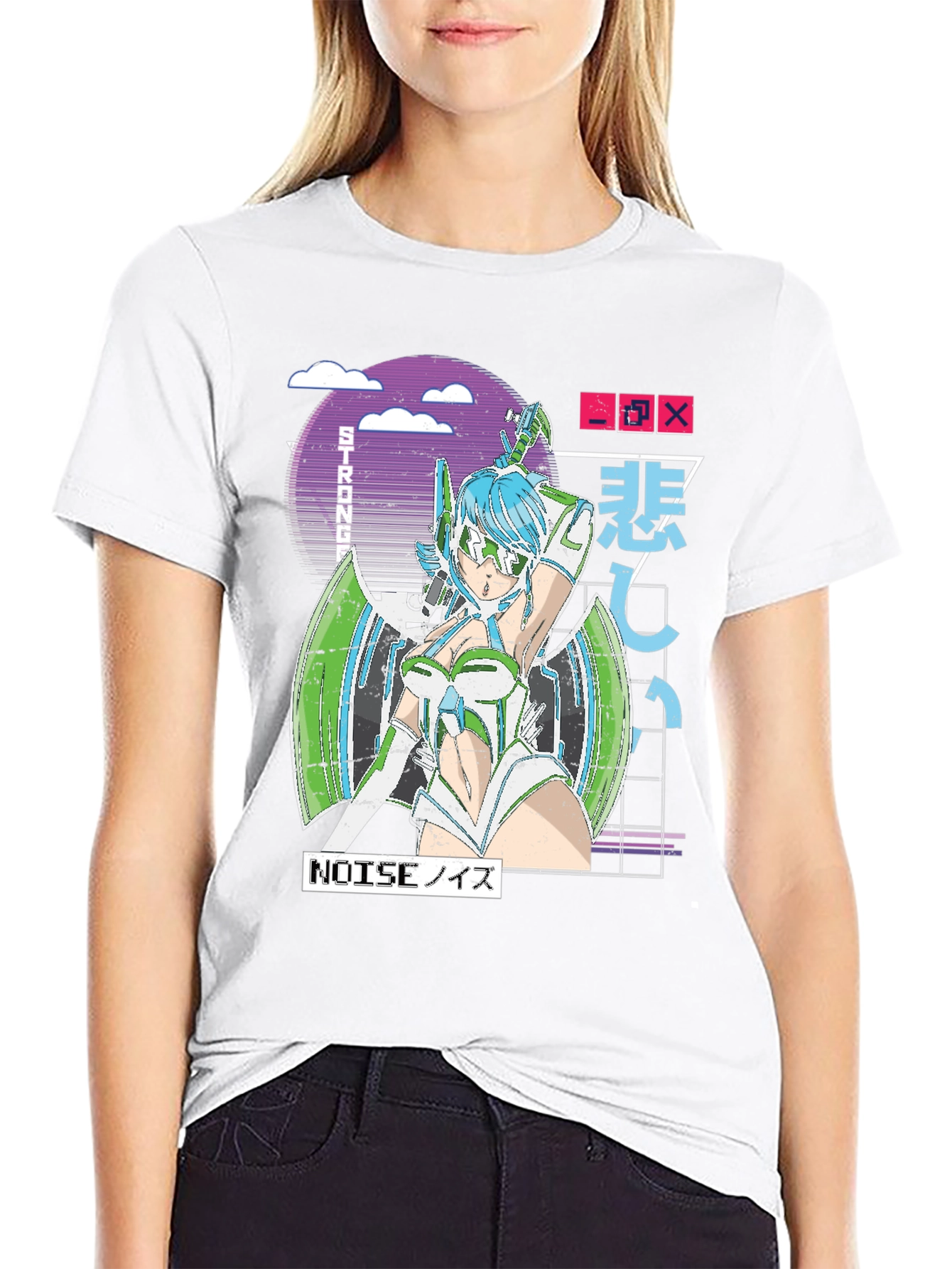 Anime Graphic T-Shirt - Futuristic Manga Design