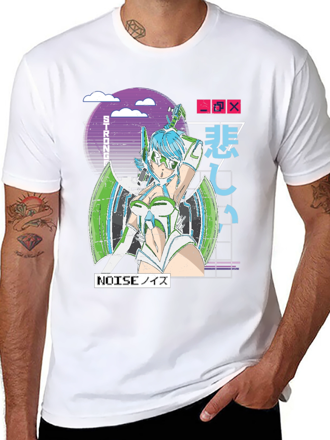 Anime Graphic T-Shirt - Futuristic Manga Design