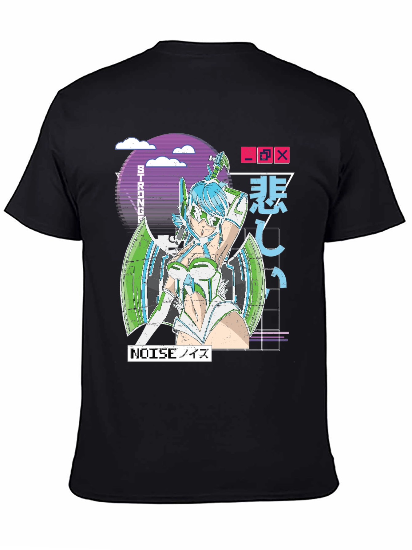 Anime Graphic T-Shirt - Futuristic Manga Design