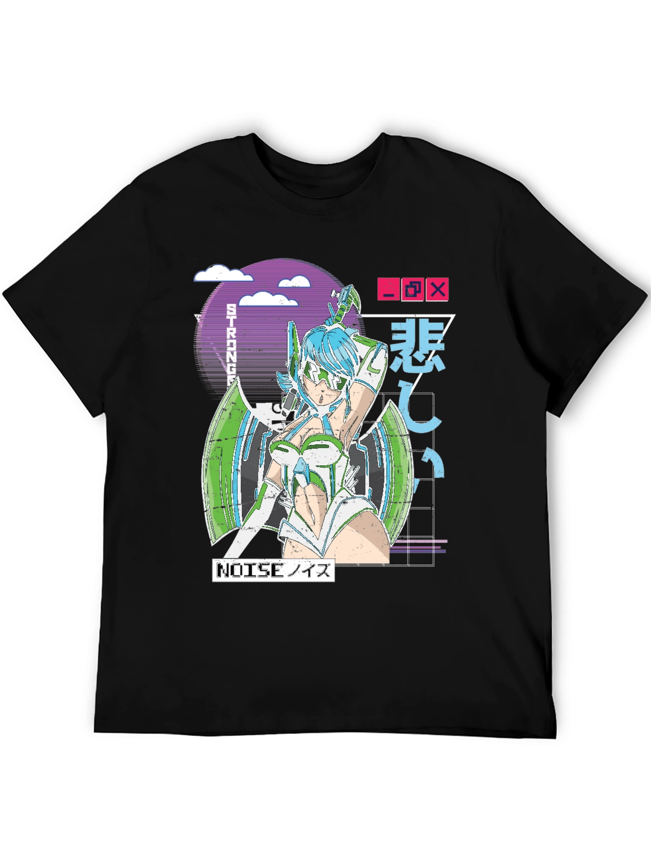 Anime Graphic T-Shirt - Futuristic Manga Design
