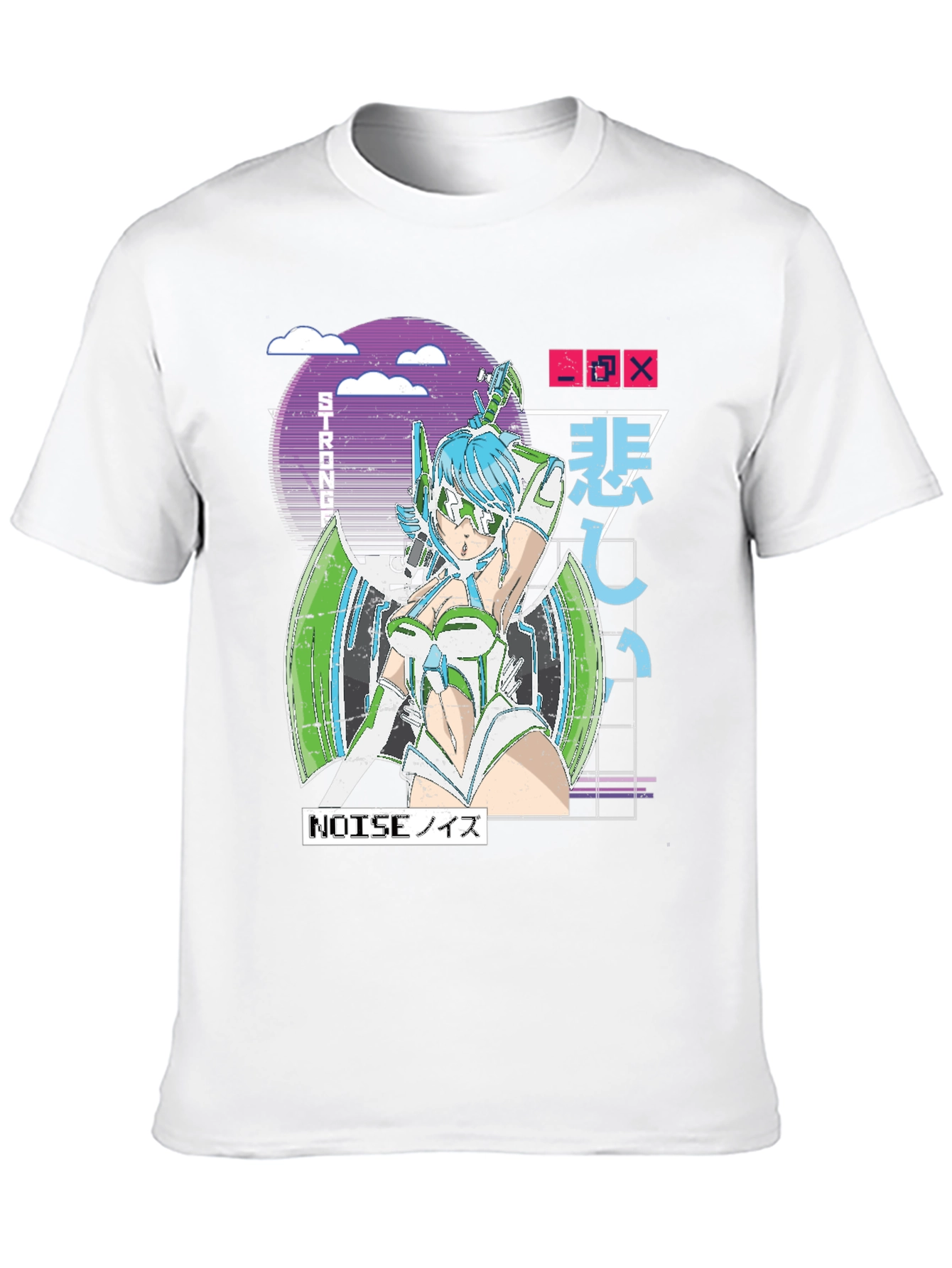Anime Graphic T-Shirt - Futuristic Manga Design