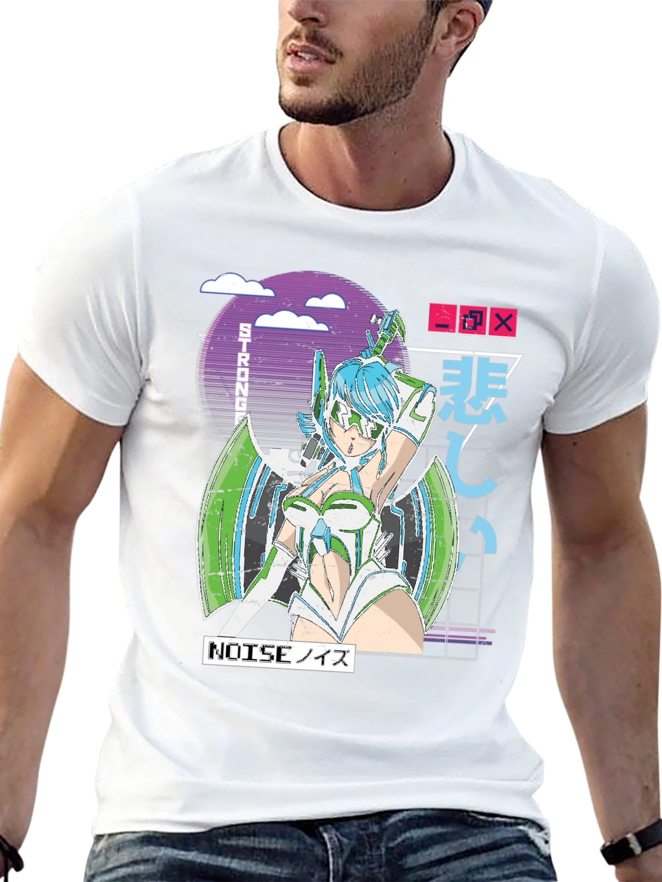 Anime Graphic T-Shirt - Futuristic Manga Design