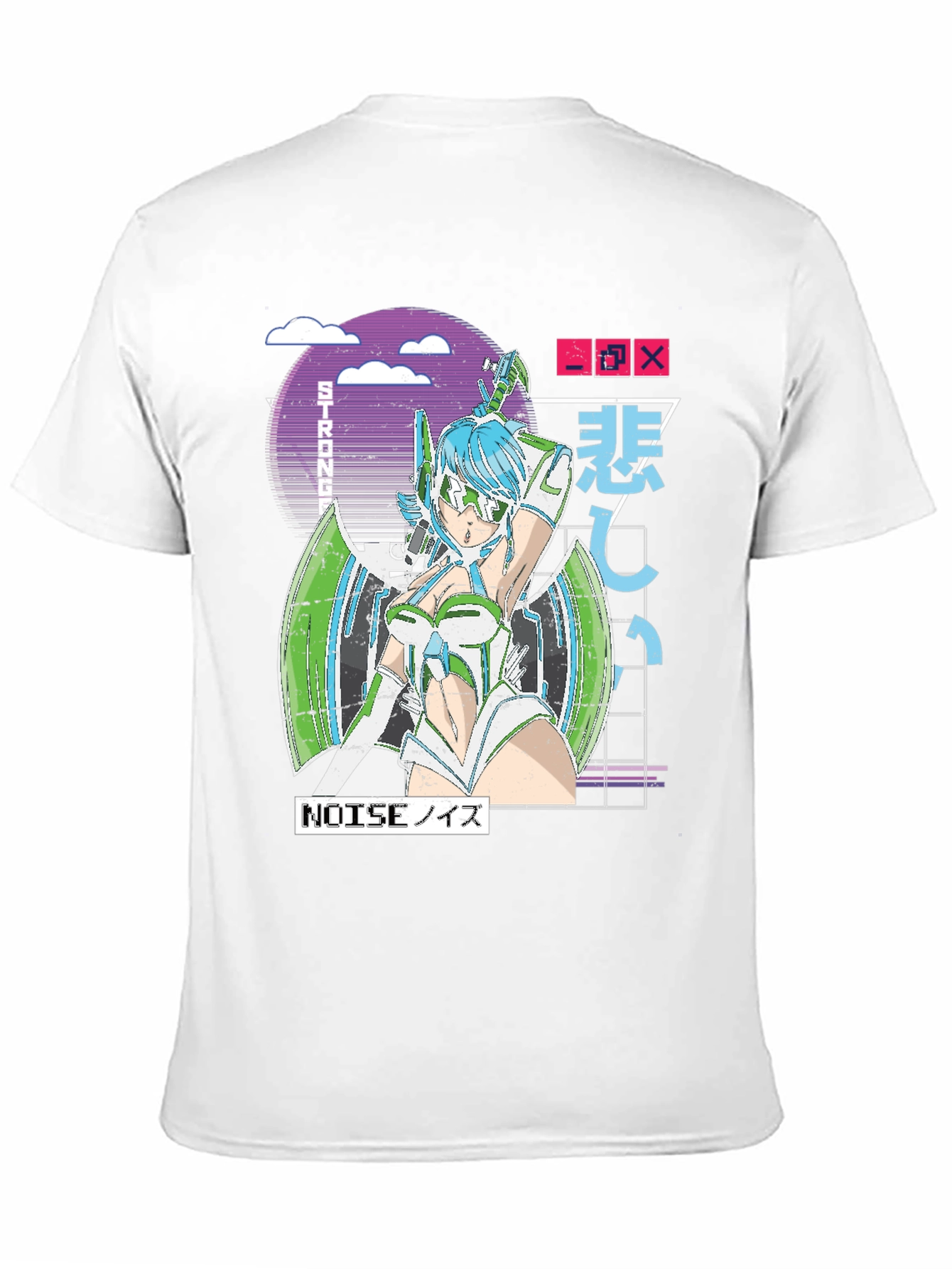 Anime Graphic T-Shirt - Futuristic Manga Design